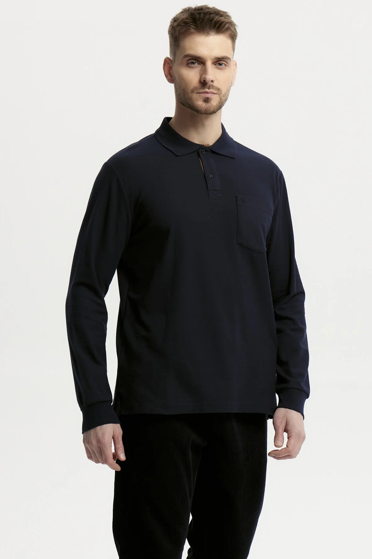 Polera Hombre Pique Básica Azul Marino - Image 2