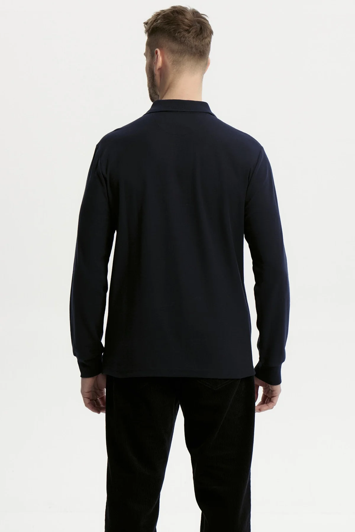 Polera Hombre Pique Básica Azul Marino - Image 3