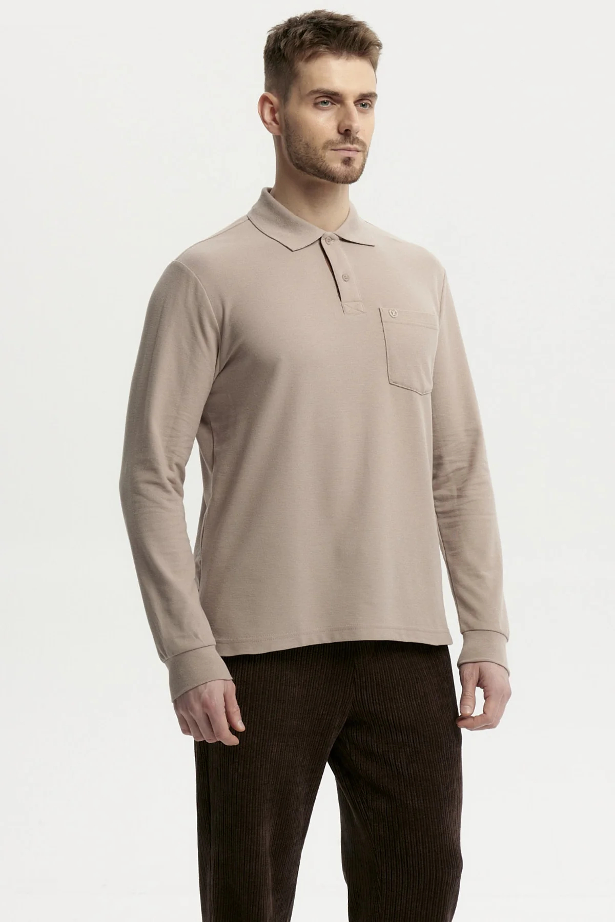 Polera Hombre Pique Básica Beige - Image 2