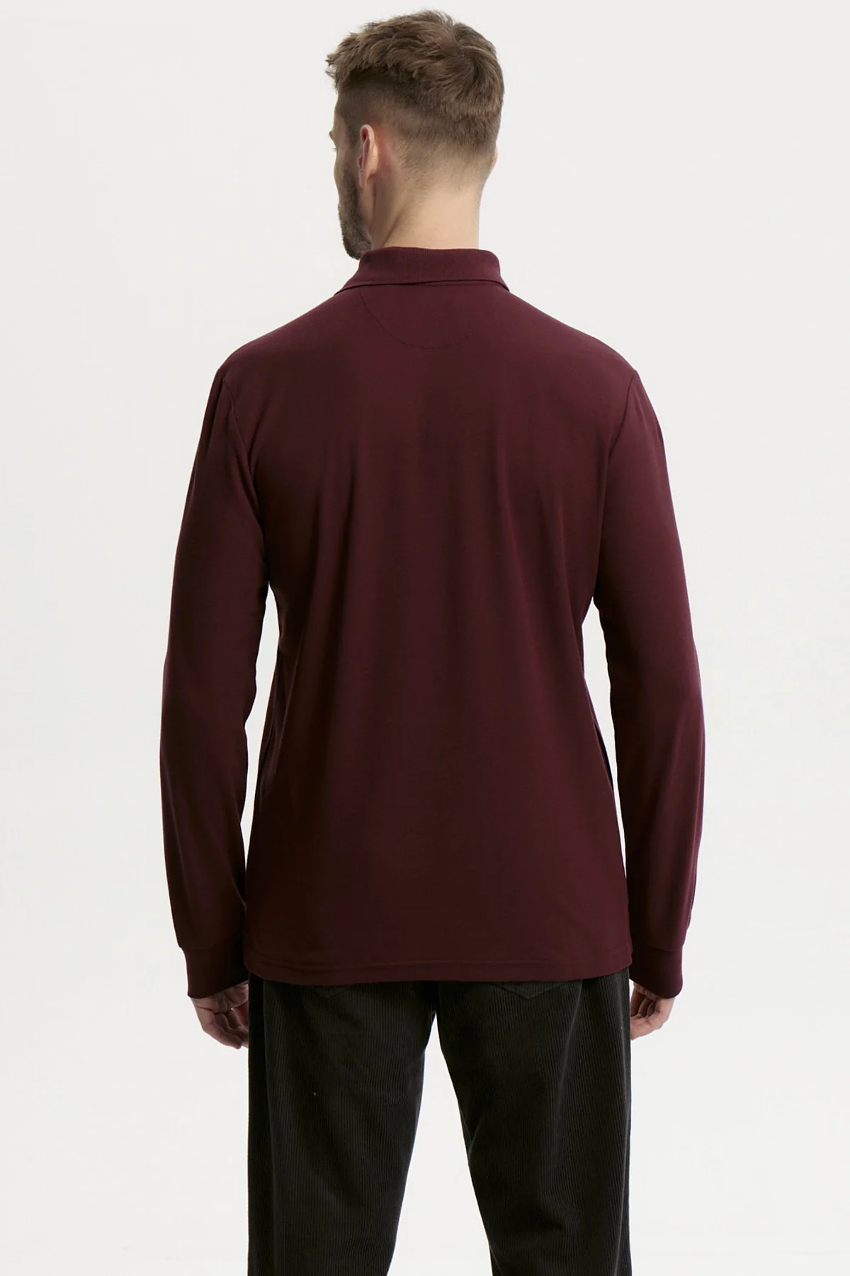 Polera Hombre Pique Básica Burdeo - Image 3