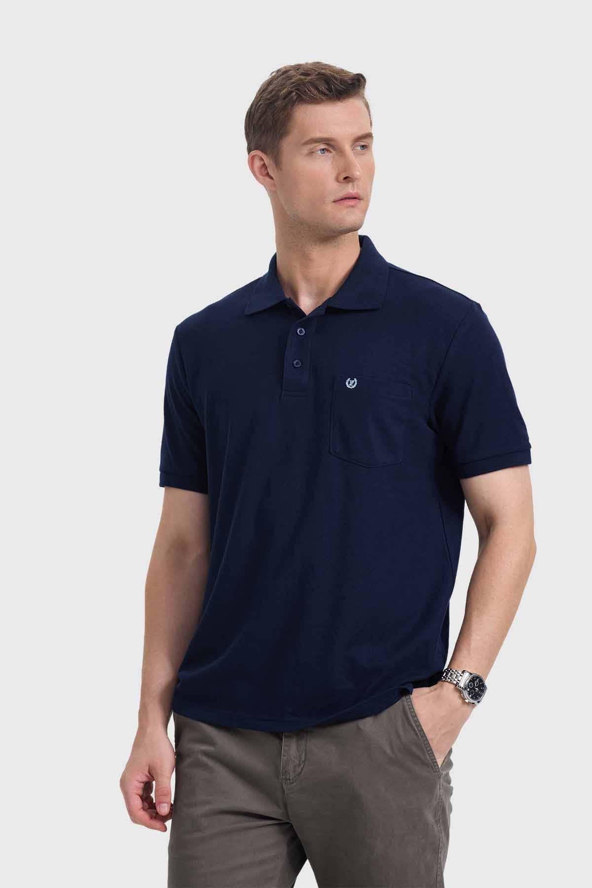 Polera Hombre Piqué Básica Azul Marino - Image 2