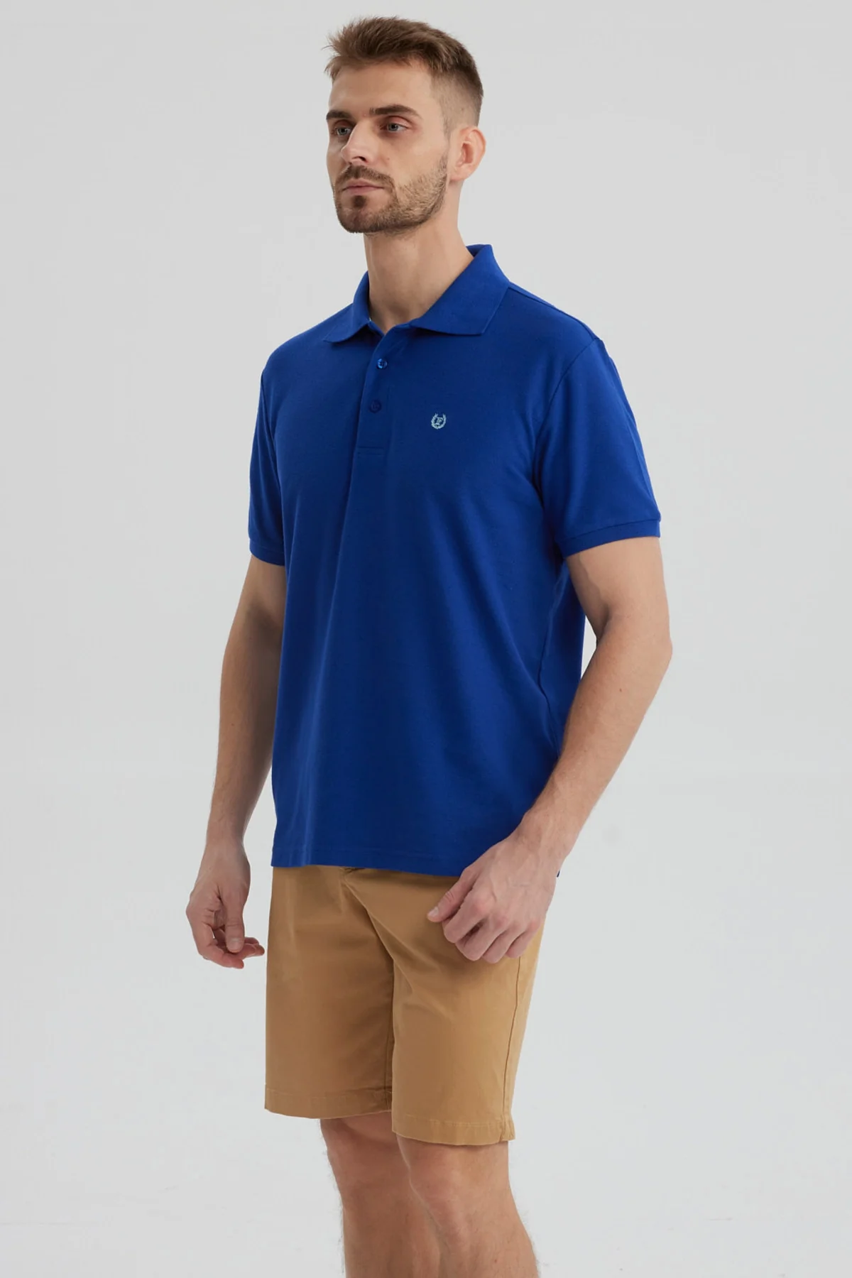 Polera Hombre Pique Básica Lisa Azulino - Image 2