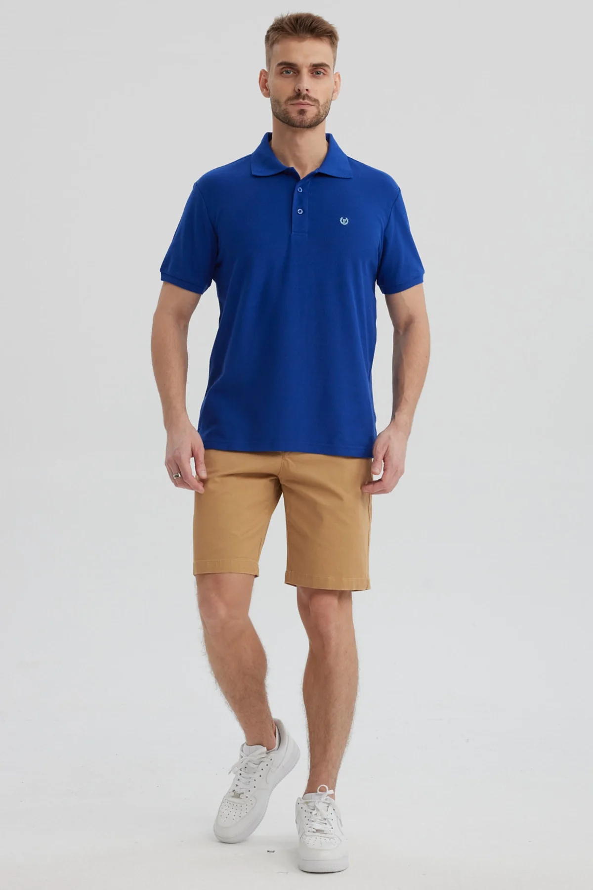 Polera Hombre Pique Básica Lisa Azulino - Image 4