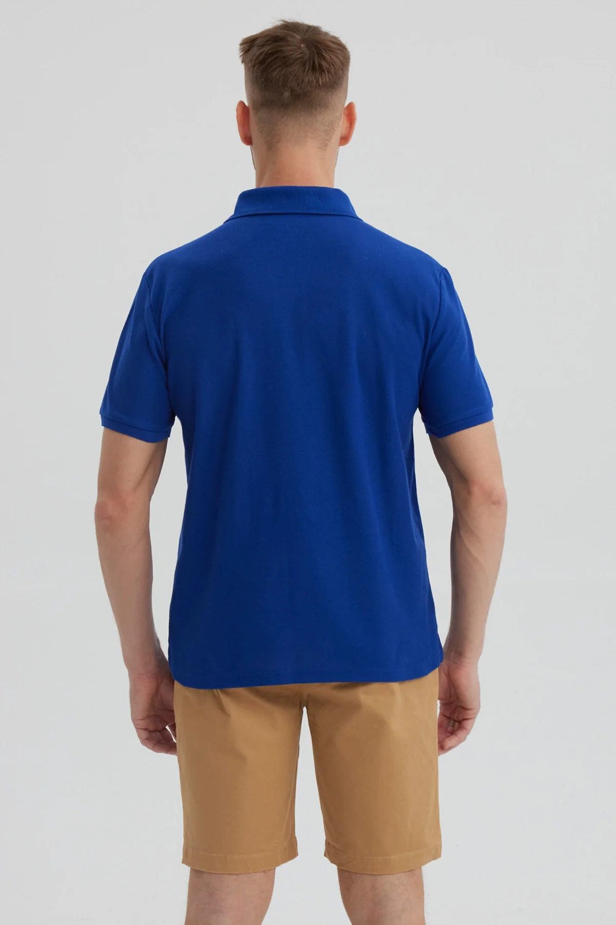Polera Hombre Pique Básica Lisa Azulino - Image 3