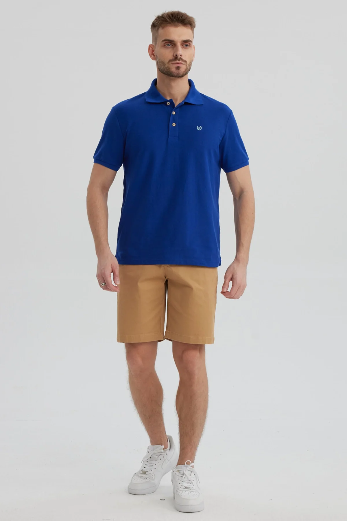Polera Hombre Pique Básica Lisa Azulino - Image 4