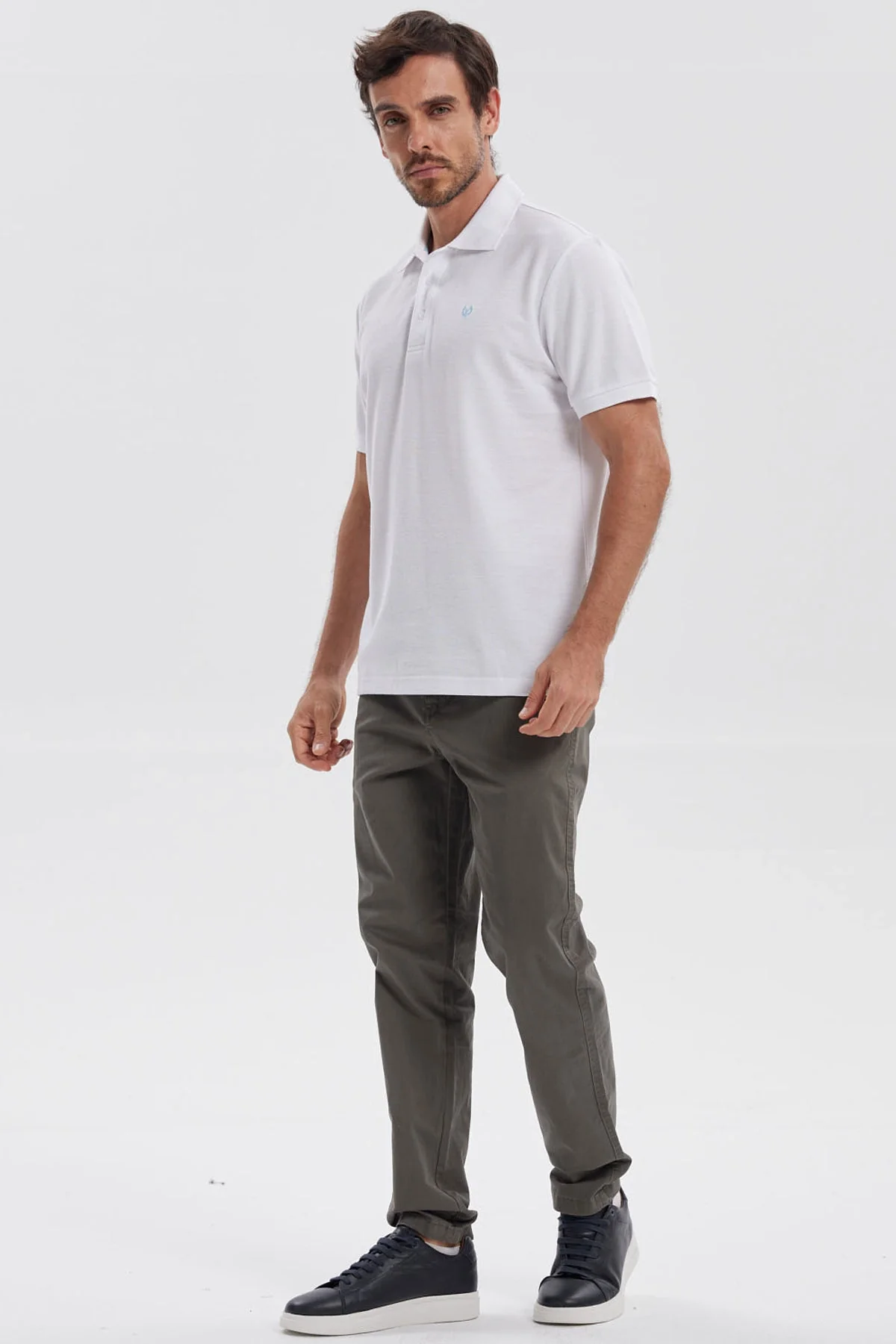 Polera Hombre Pique Básica Lisa Blanco - Image 4