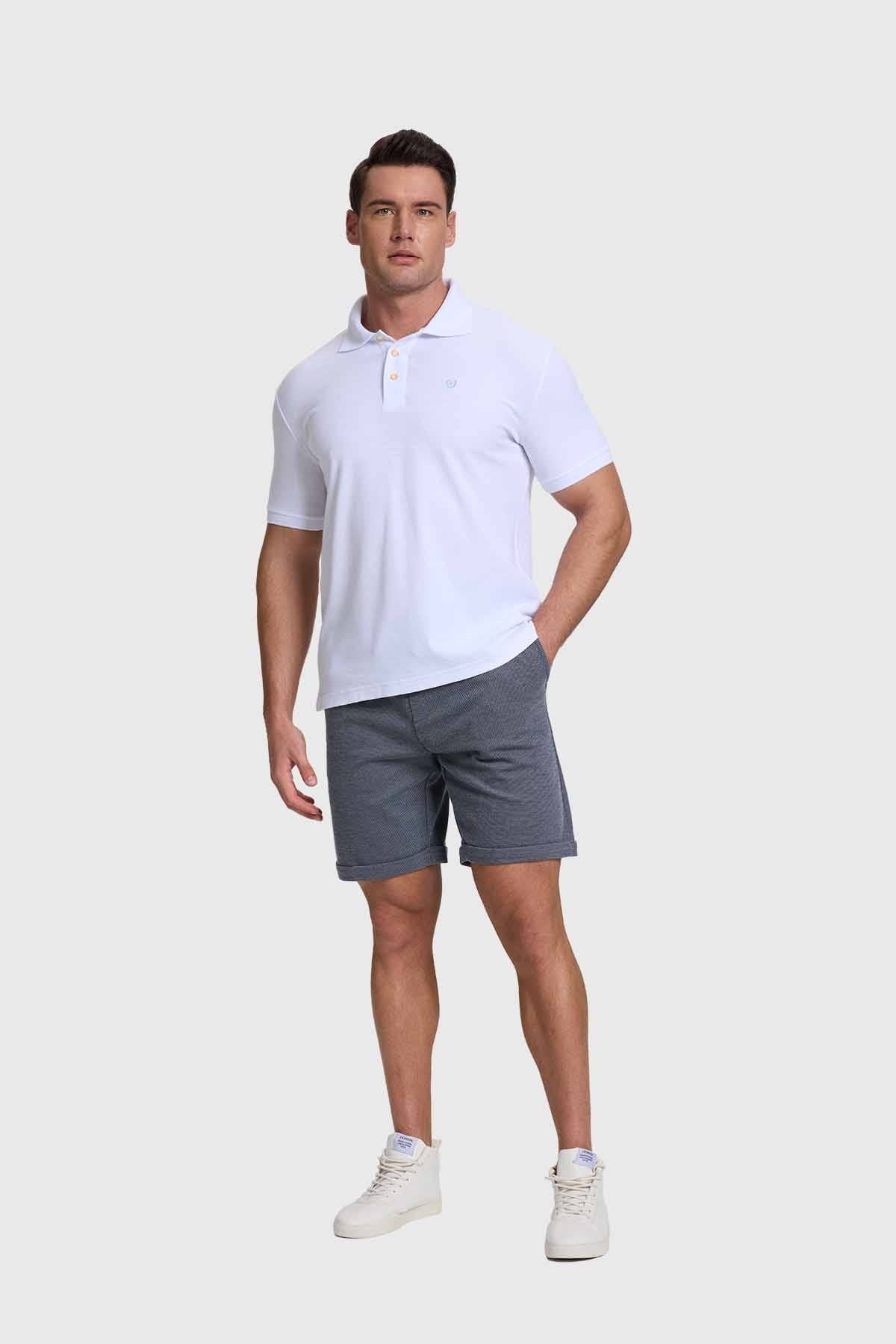 Polera Hombre Piqué Básica Blanco - Image 4