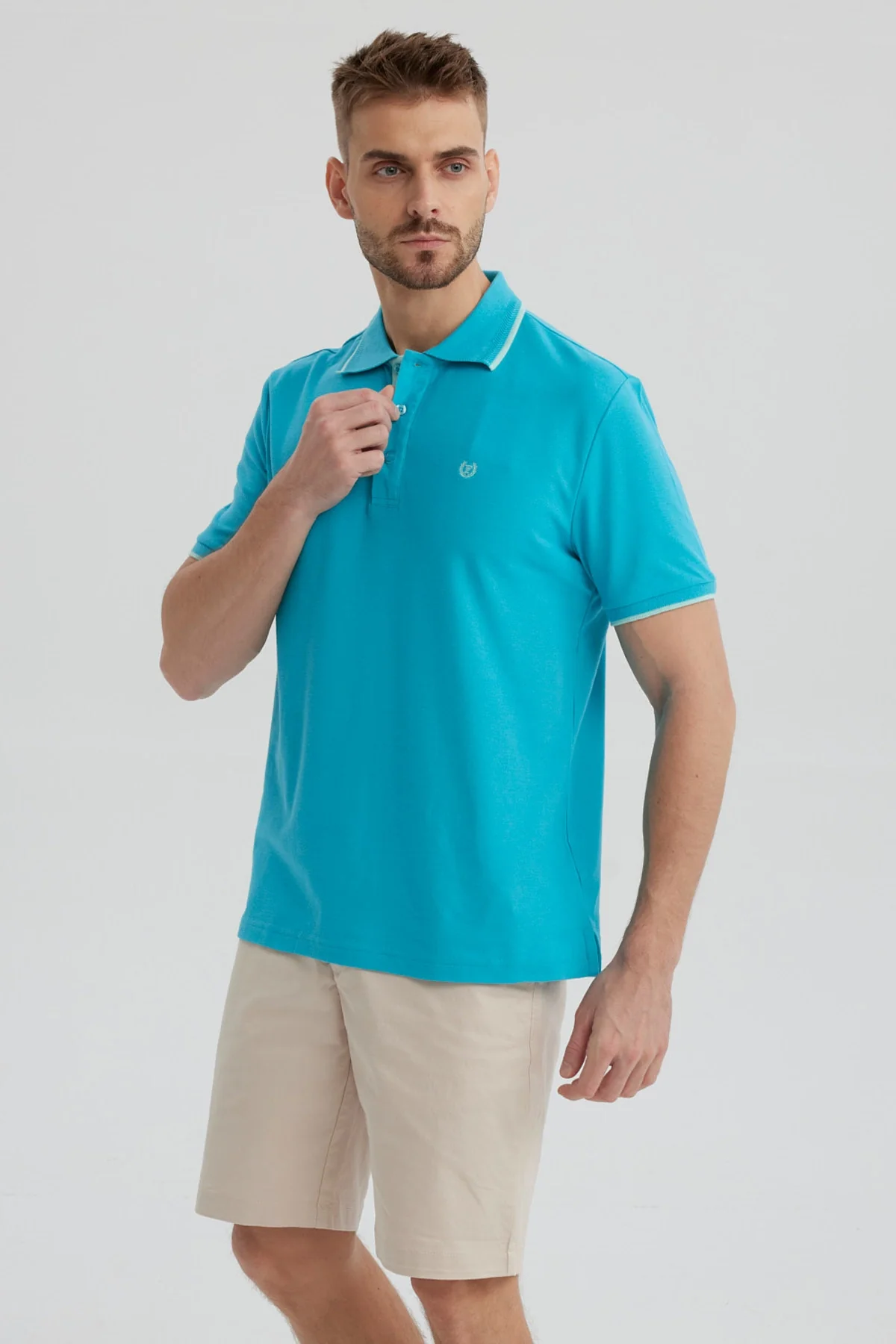 Polera Hombre Pique Básica Lisa Calipso - Image 2