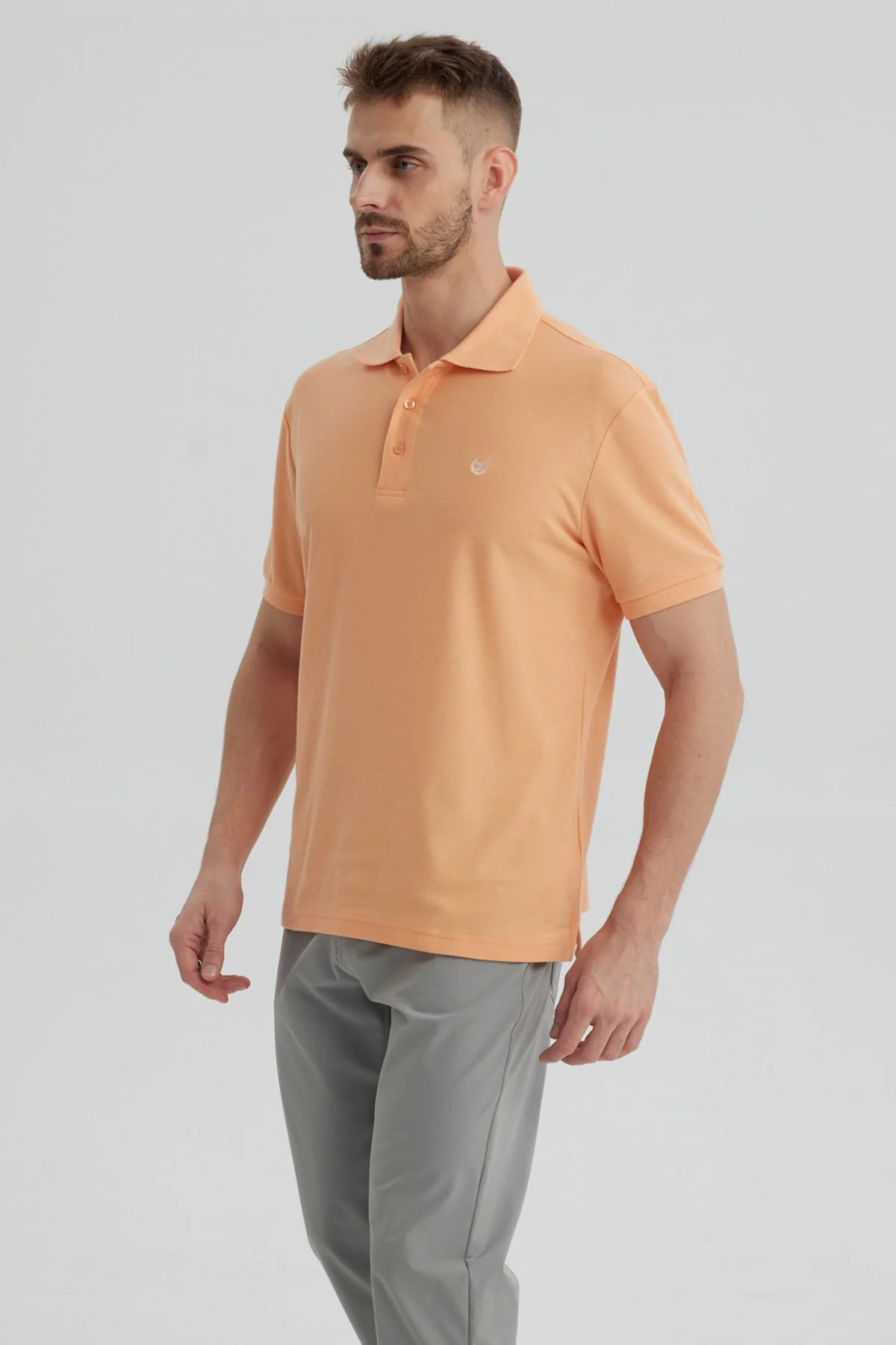 Polera Hombre Pique Básica Lisa Damasco - Image 2