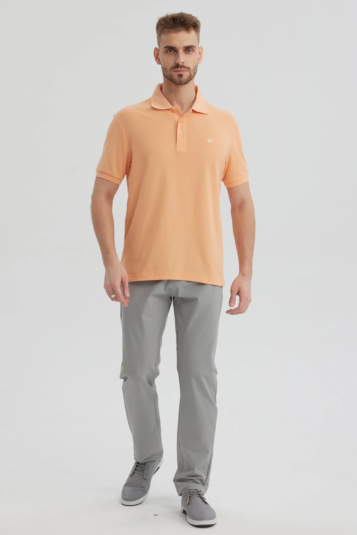 Polera Hombre Pique Básica Lisa Damasco - Image 4