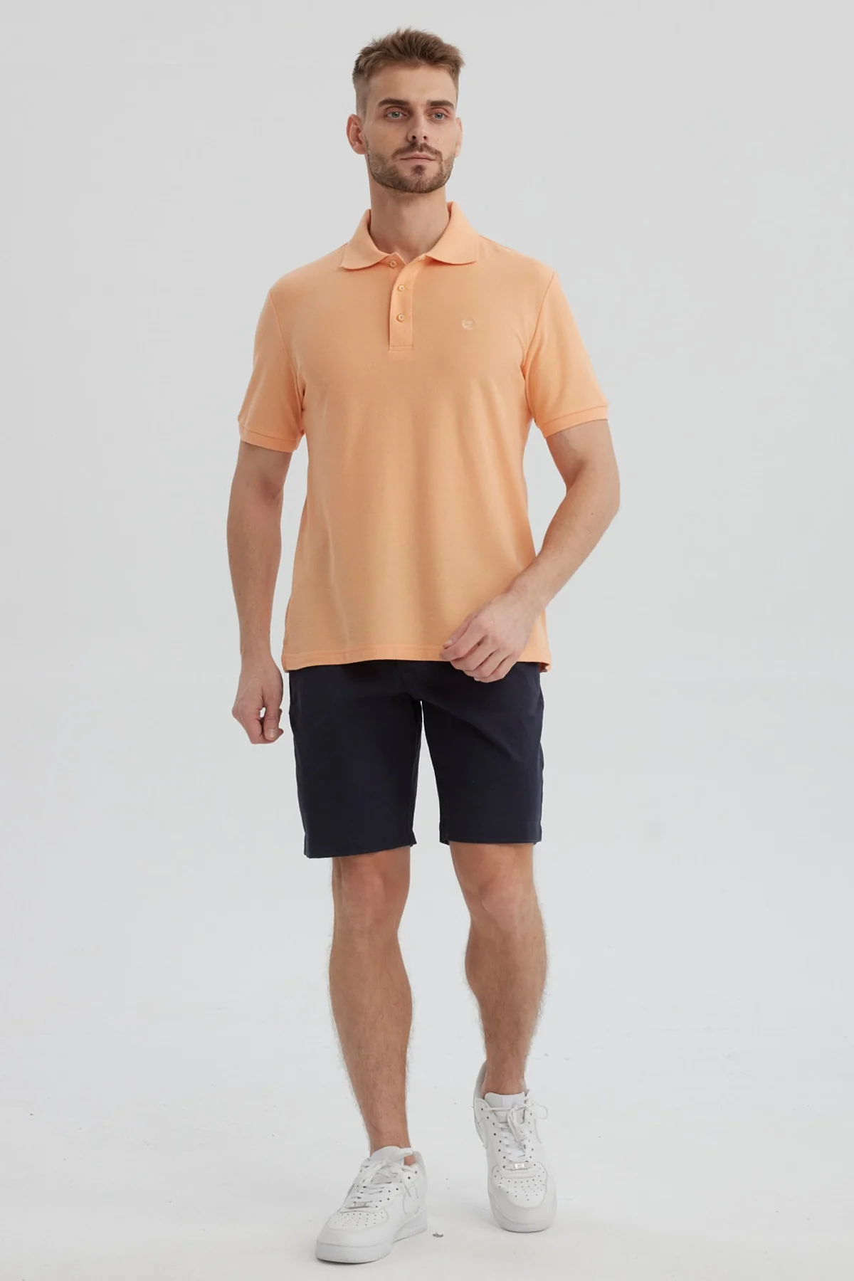 Polera Hombre Pique Básica Lisa Damasco - Image 4
