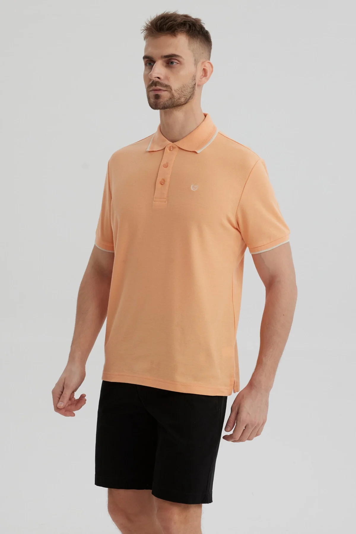 Polera Hombre Pique Básica Lisa Damasco - Image 2