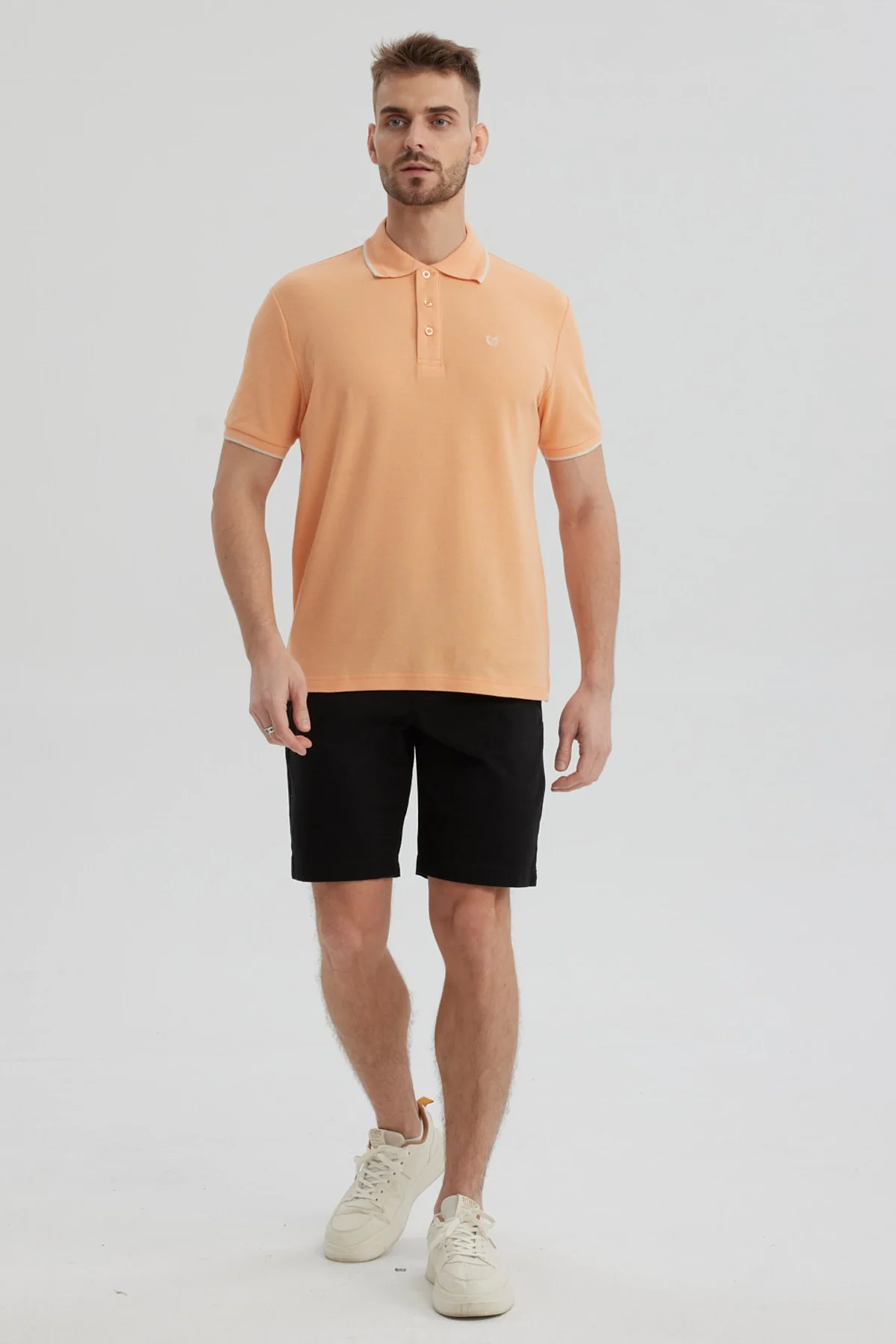 Polera Hombre Pique Básica Lisa Damasco - Image 4