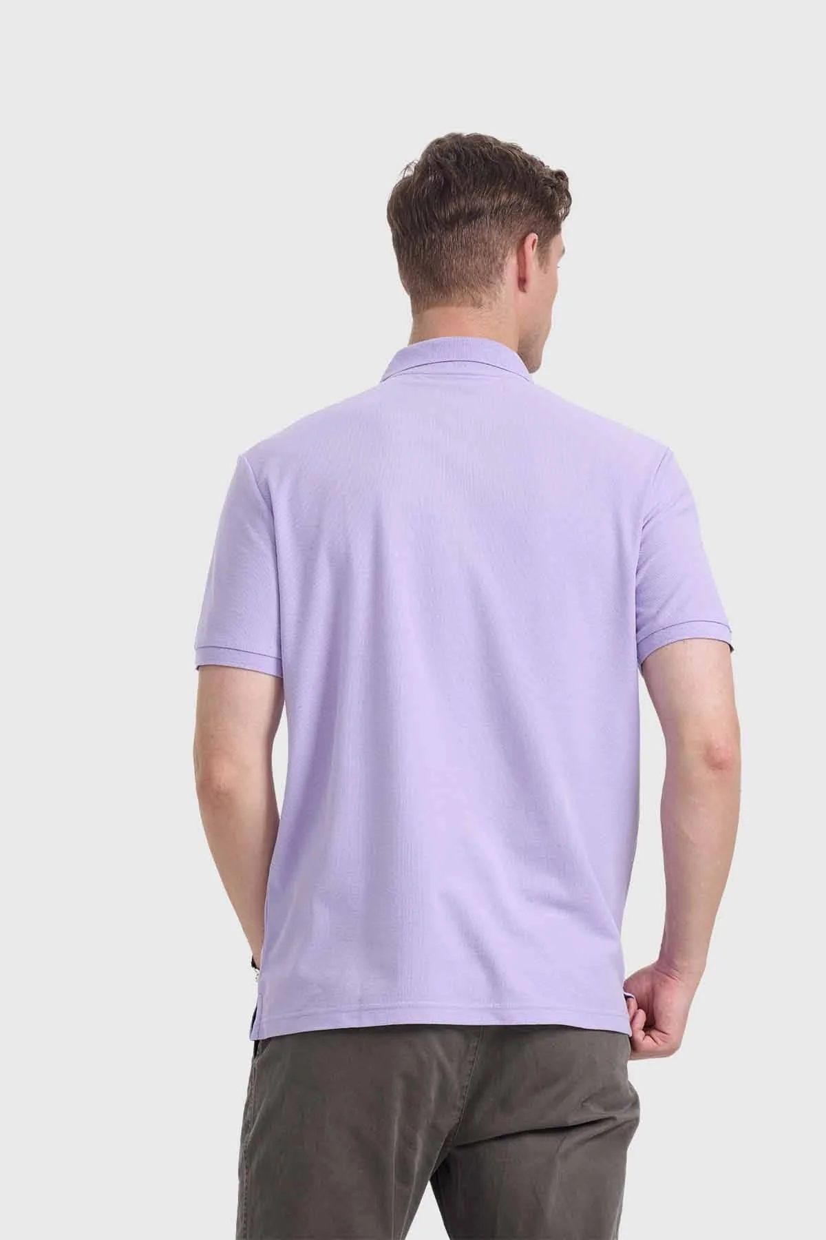 Polera Hombre Piqué Básica Lila - Image 3