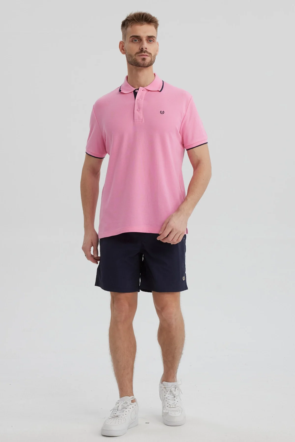 Polera Hombre Pique Básica Lisa Rosado - Image 4