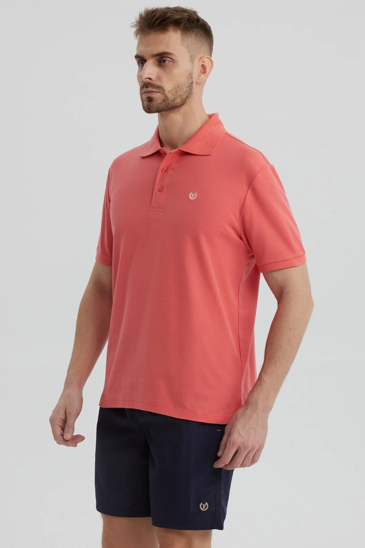 Polera Hombre Pique Básica Lisa Sandía - Image 2