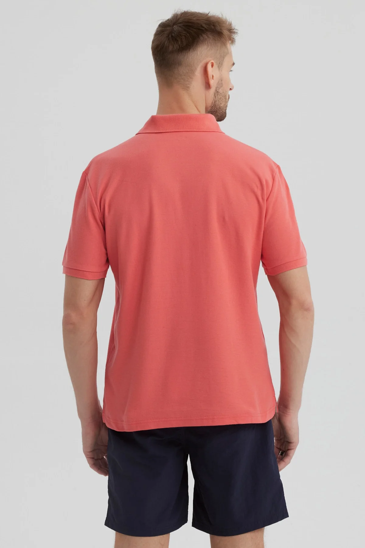 Polera Hombre Pique Básica Lisa Sandía - Image 3