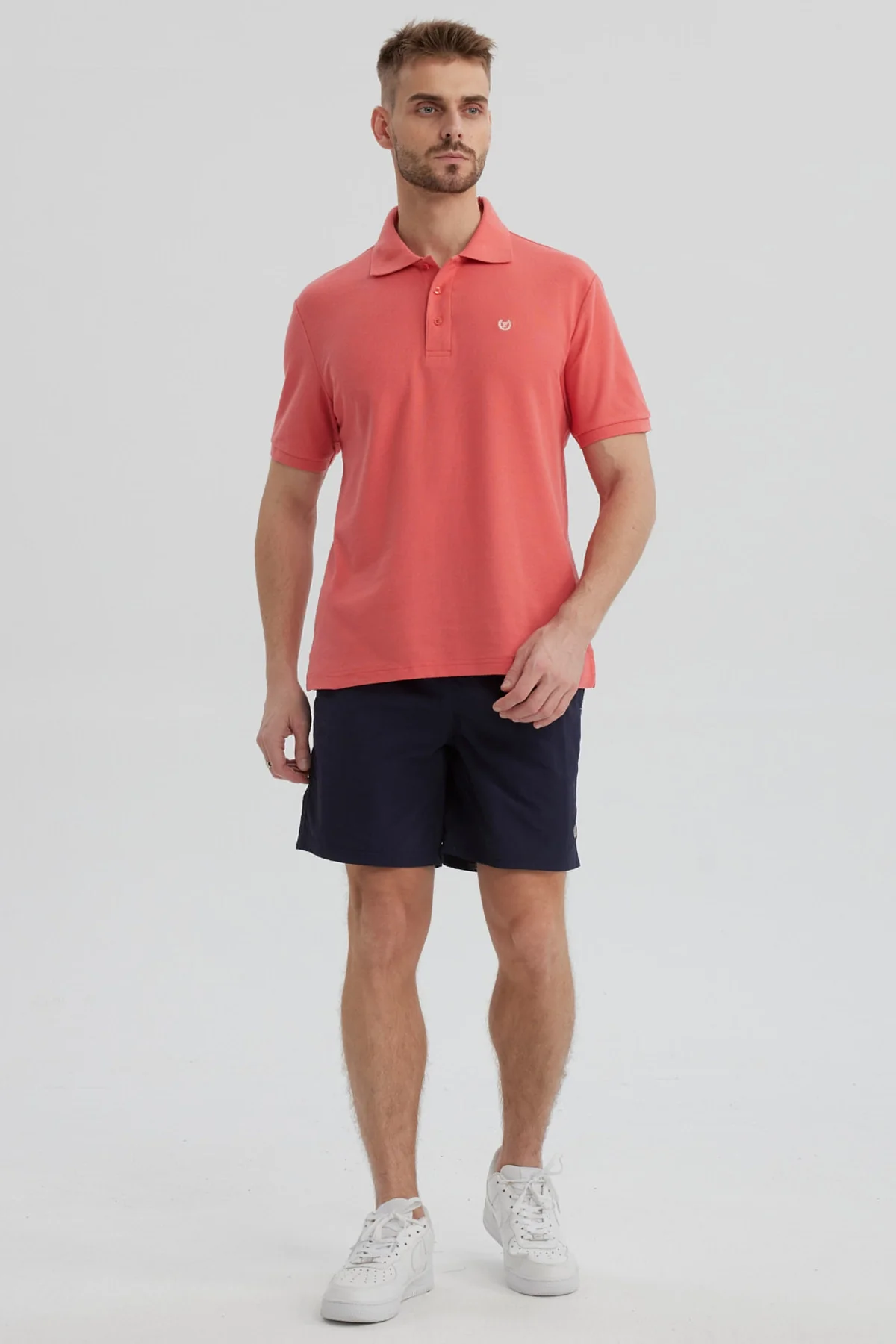 Polera Hombre Pique Básica Lisa Sandía - Image 4