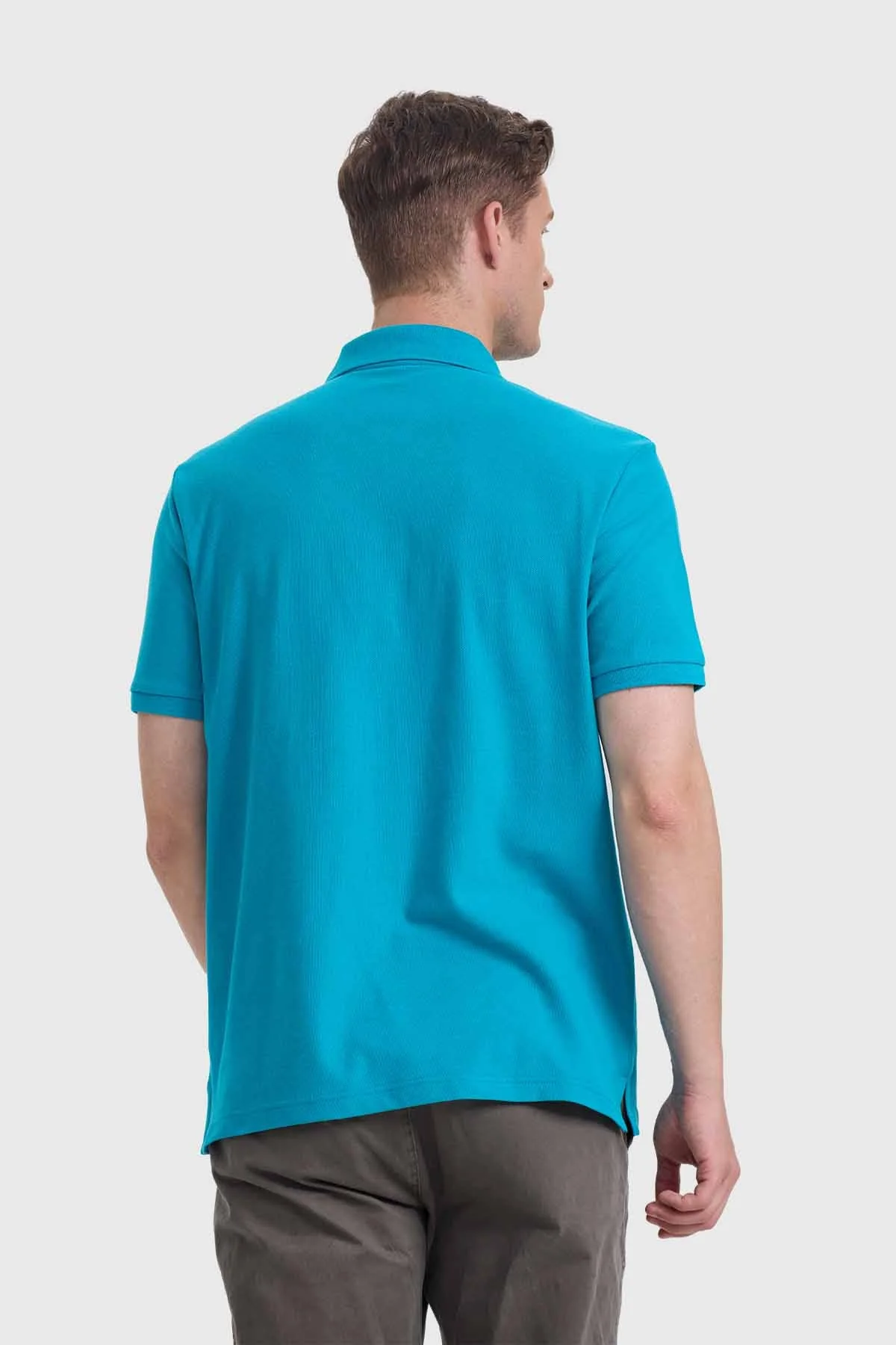 Polera Hombre Piqué Básica Turquesa - Image 3
