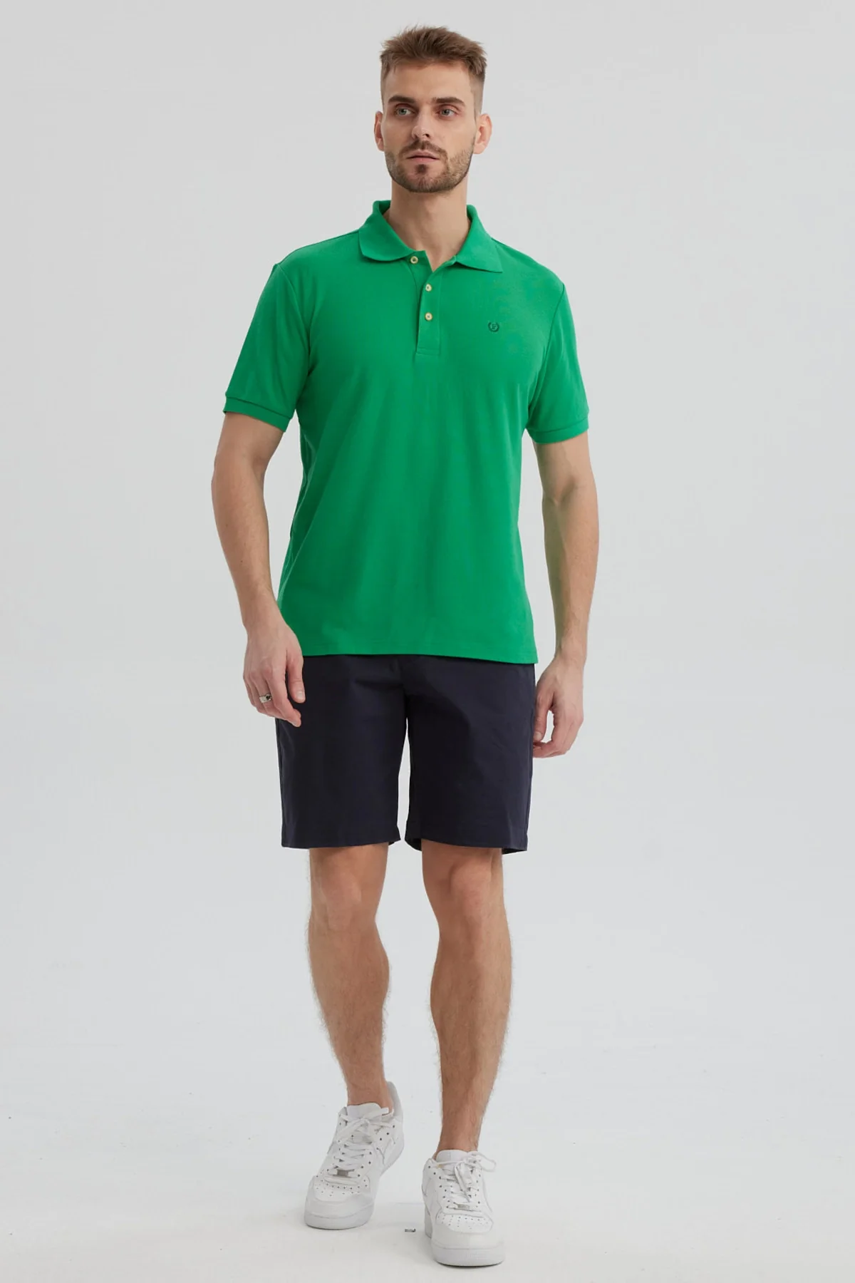 Polera Hombre Pique Básica Lisa Verde - Image 4