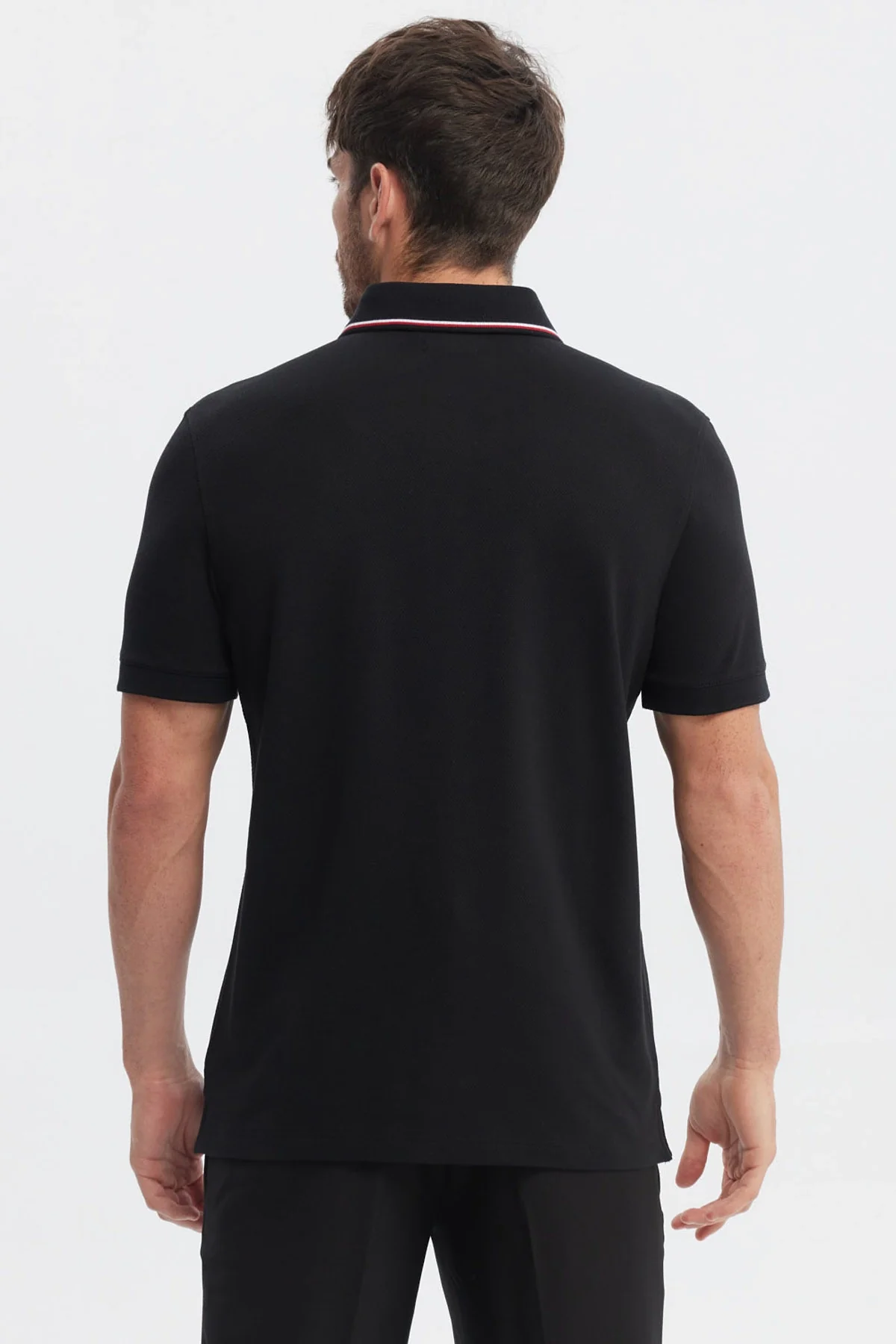 Polera Hombre Pique Dos Botónes Negro - Image 3