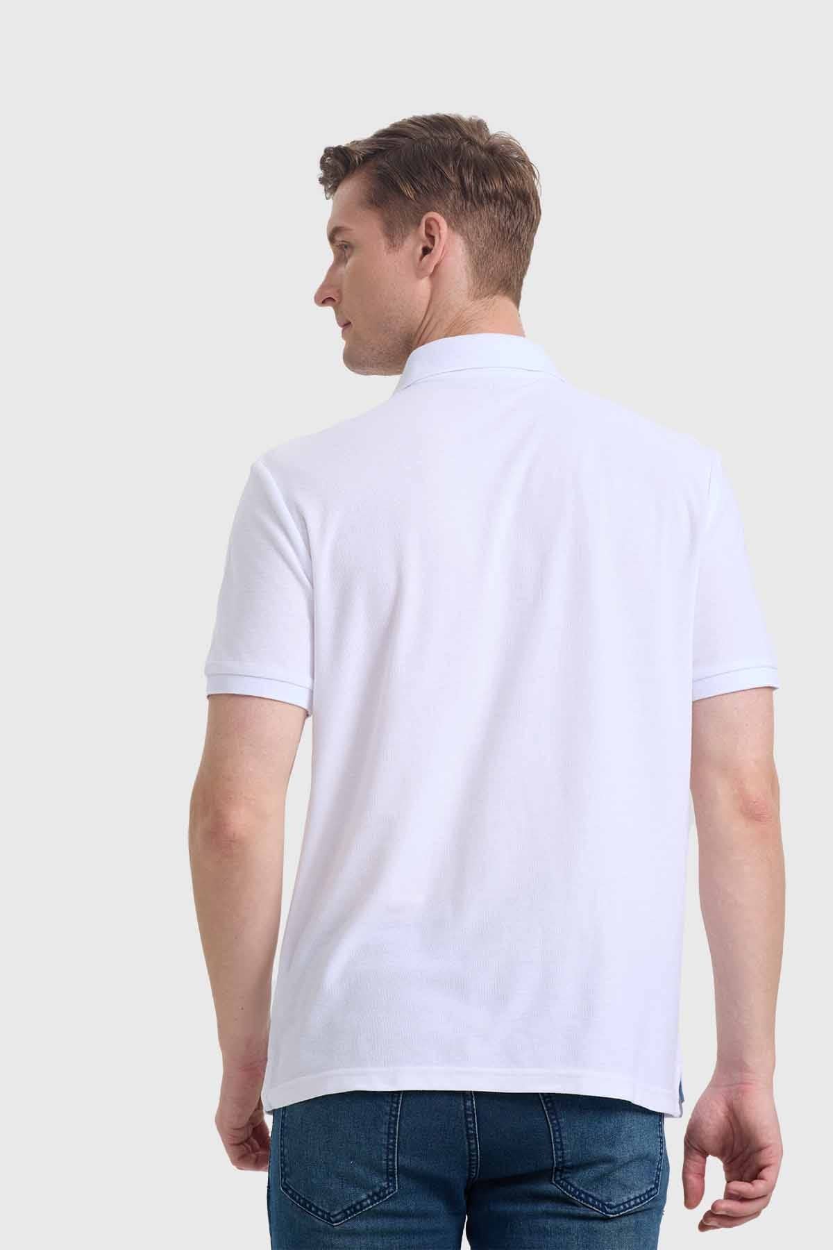 Polera Hombre Piqué Básica Blanco - Image 3