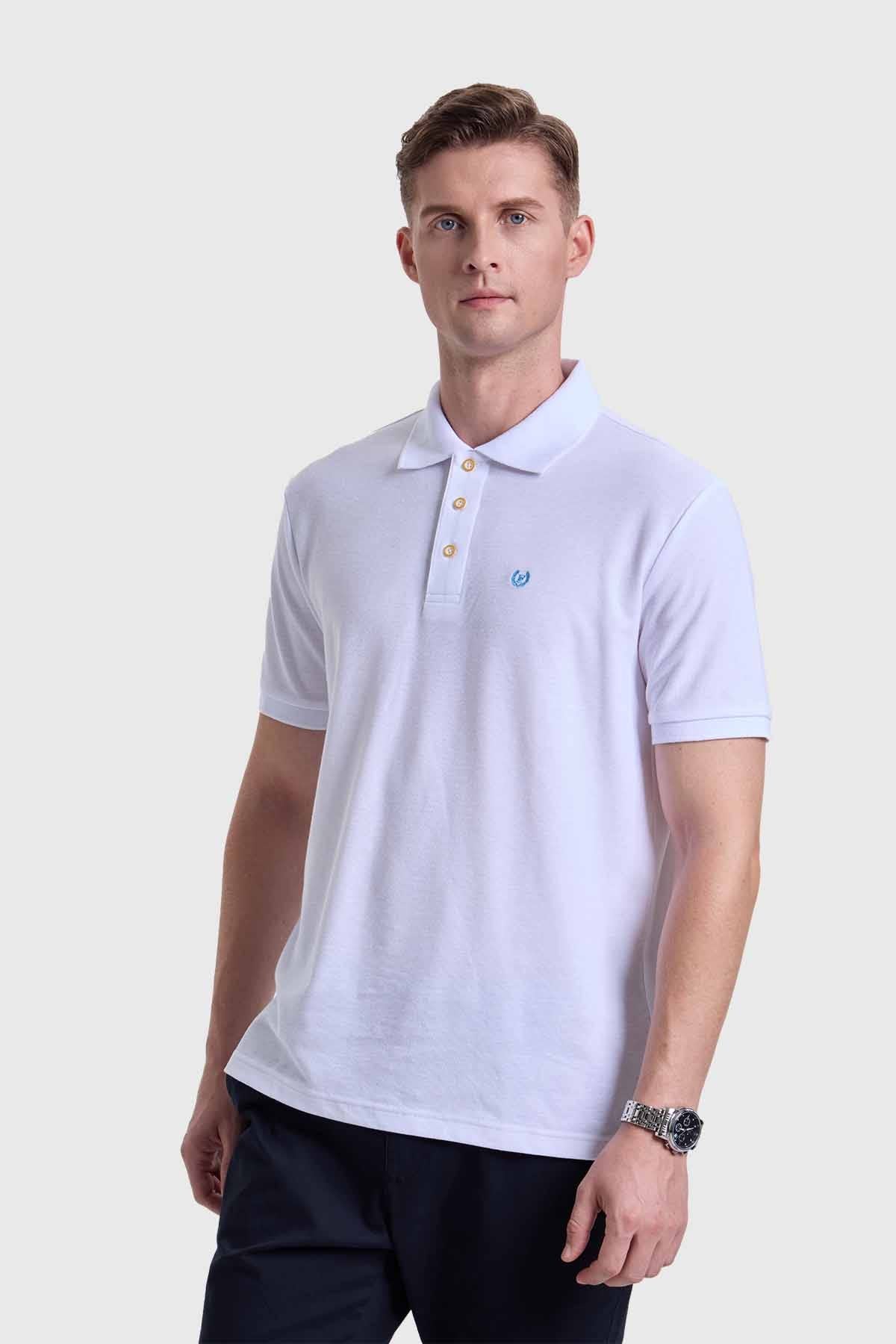 Polera Hombre Piqué Blanco - Image 2