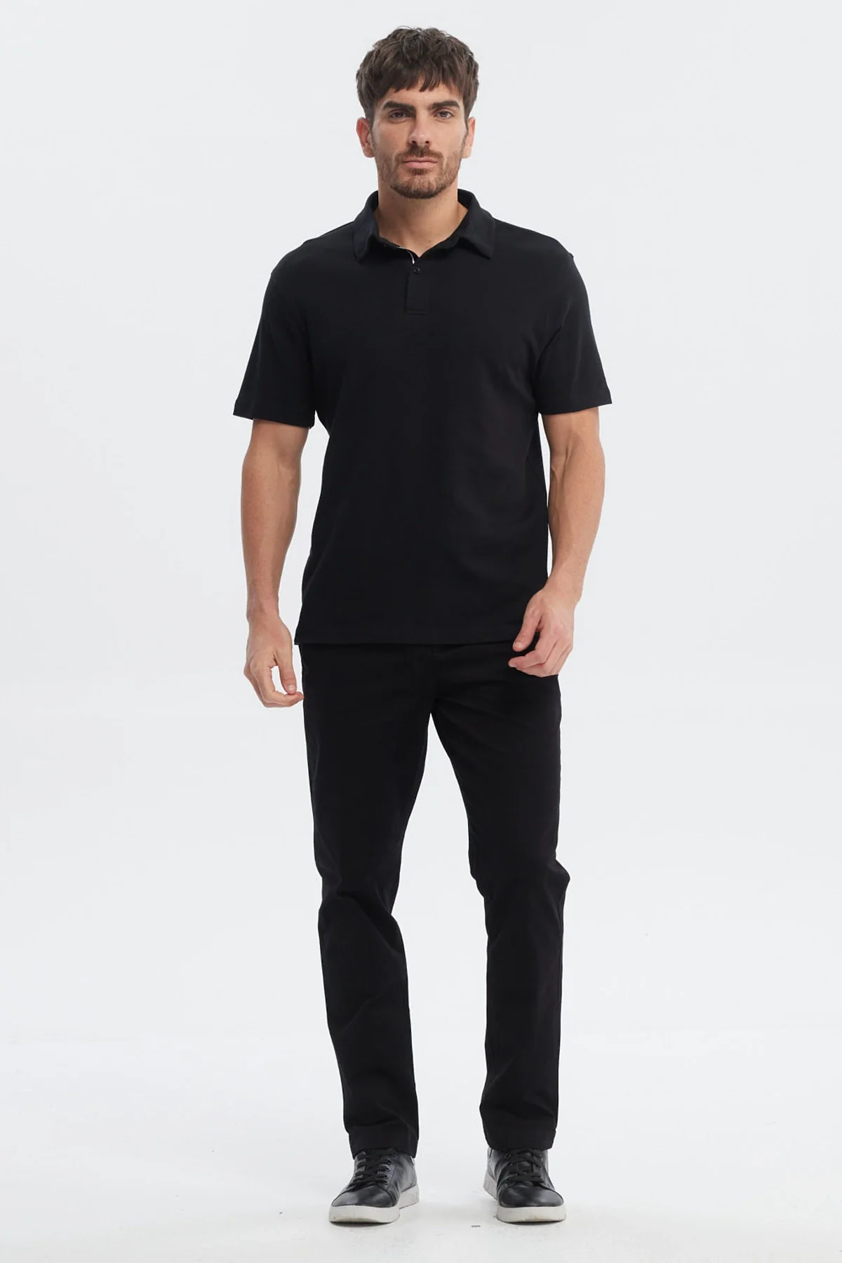 Polera Hombre Polo Lisa Negro - Image 4