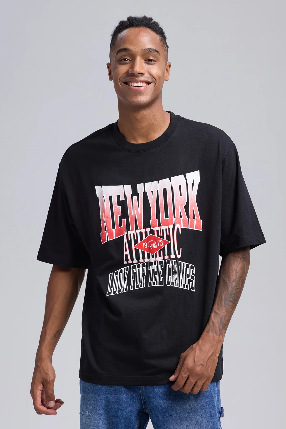 Polera Hombre Print Central Negro - Image 4