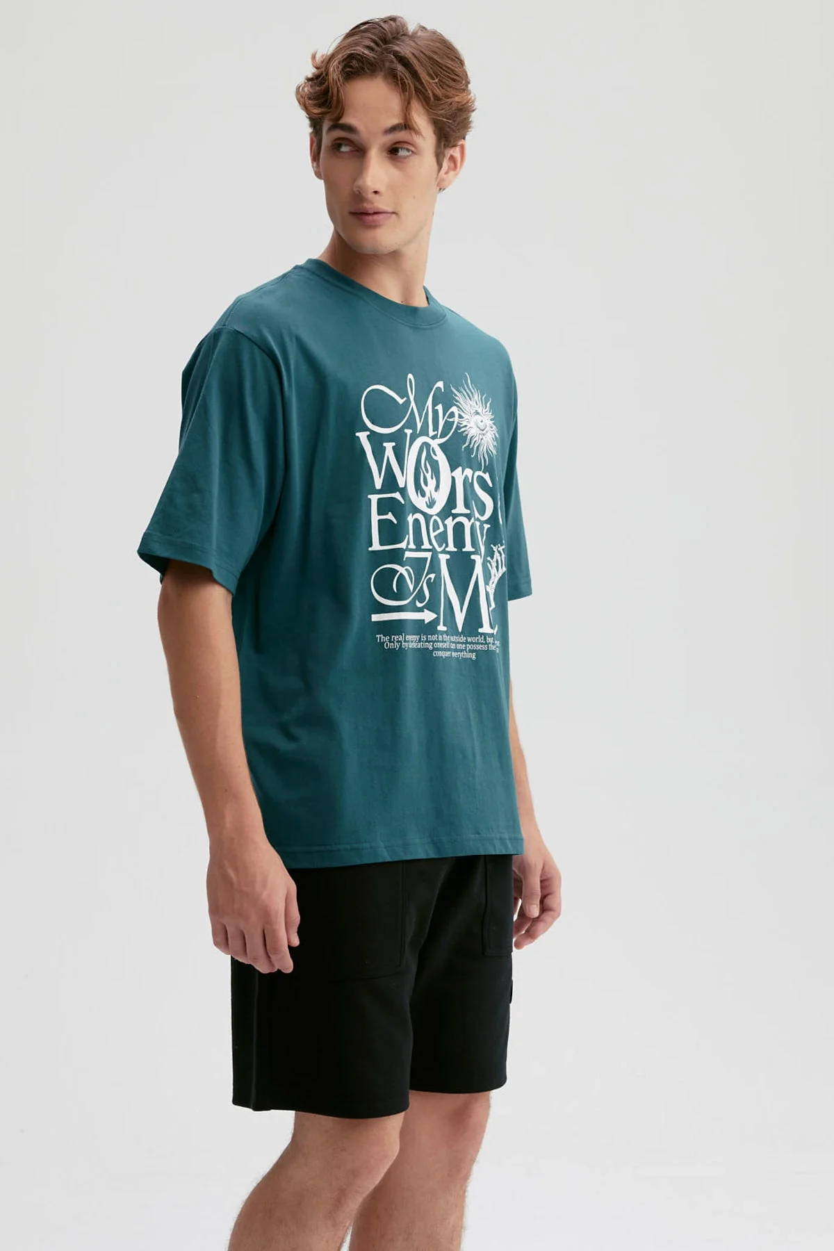 Polera Hombre Print Central Verde Oscuro - Image 2