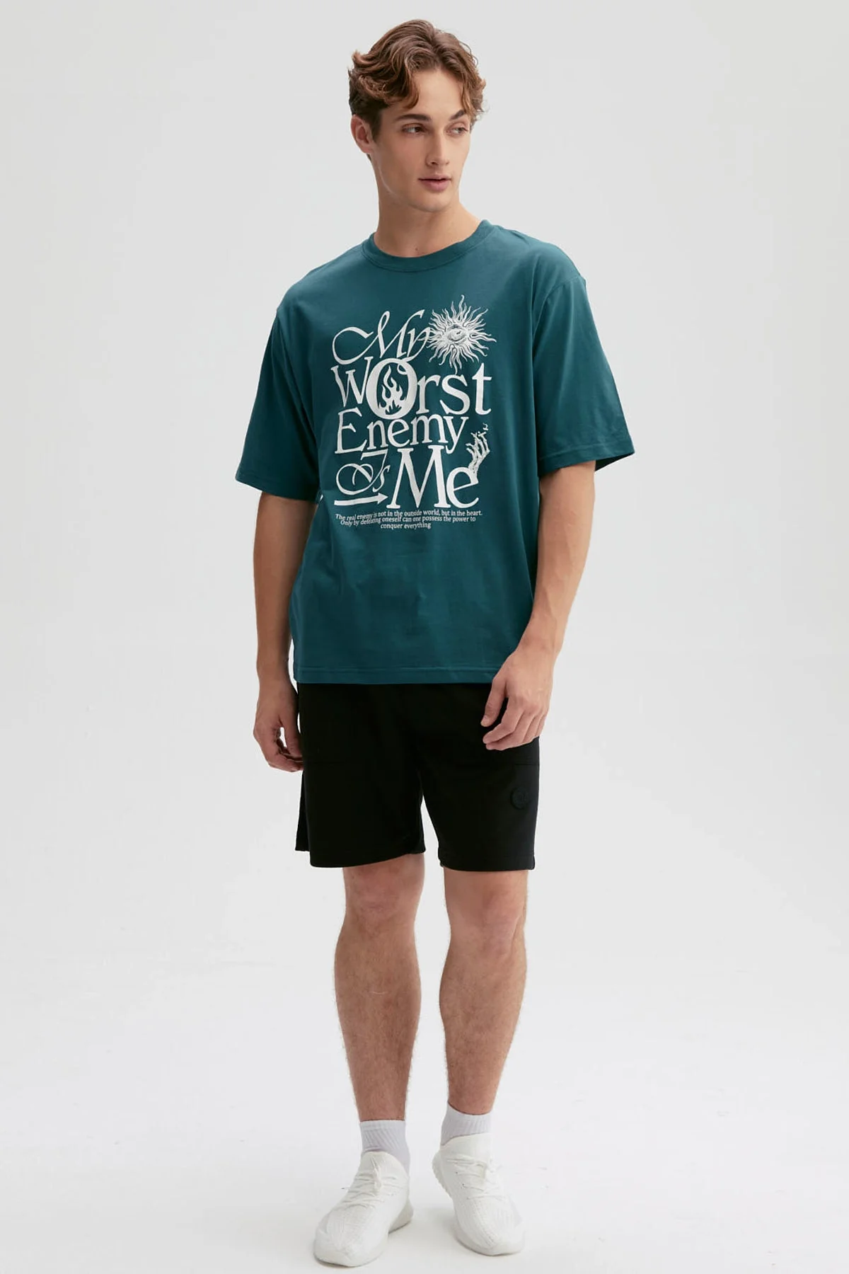 Polera Hombre Print Central Verde Oscuro - Image 4