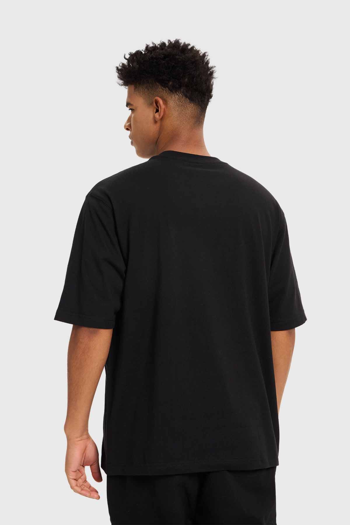 Polera Hombre Print College Negro - Image 3