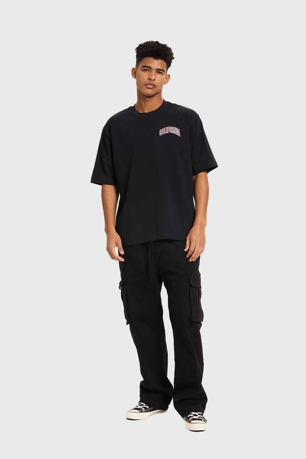 Polera Hombre Print Flamas Negro - Image 4
