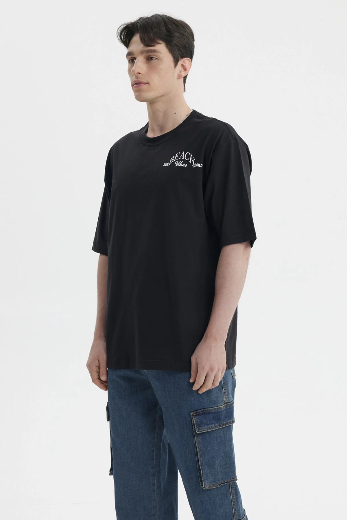 Polera Hombre Print Negro - Image 3