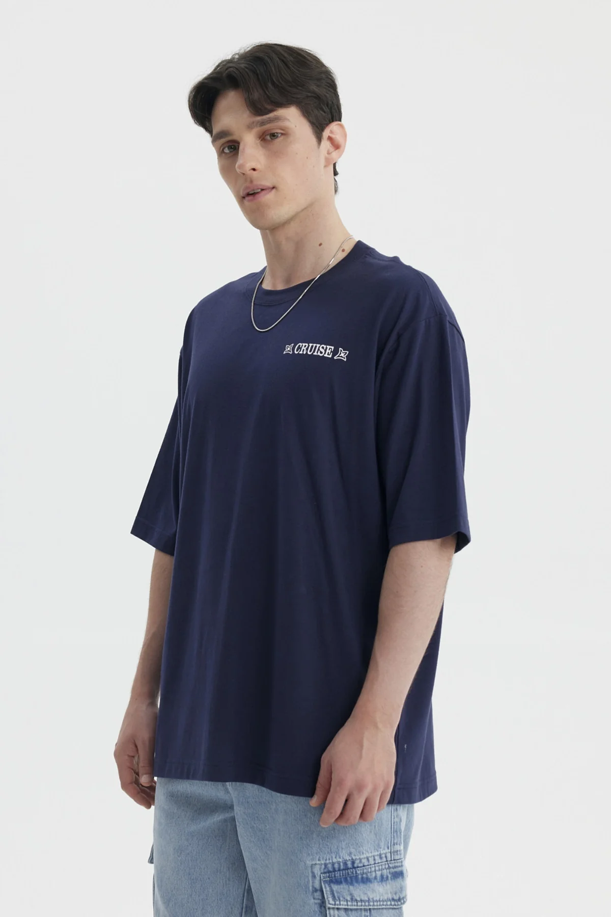 Polera Hombre Print Oversize Azul - Image 3
