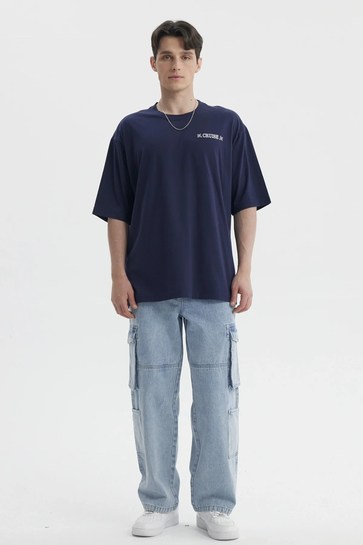 Polera Hombre Print Oversize Azul - Image 4