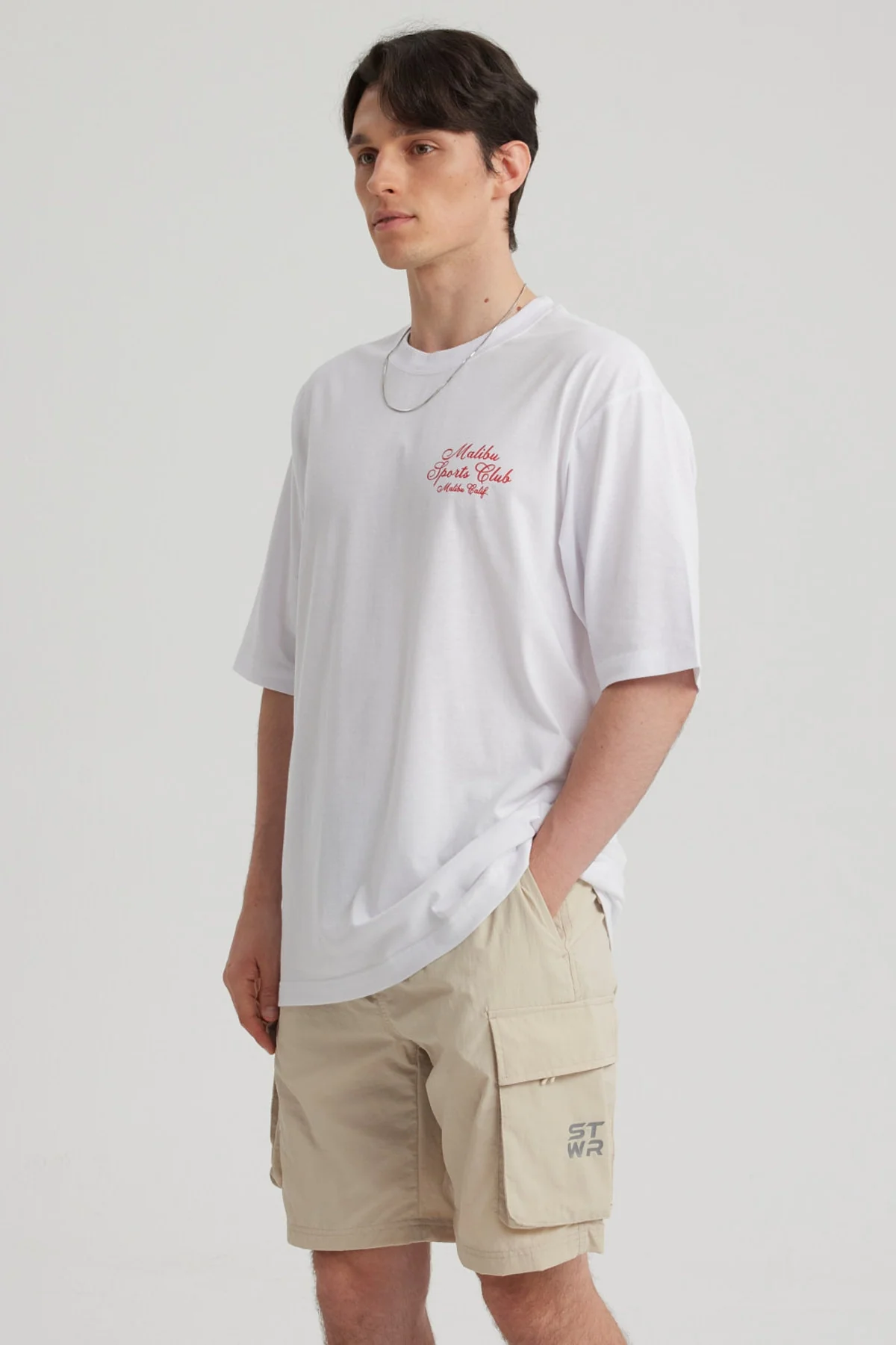 Polera Hombre Print Oversize Blanco - Image 2