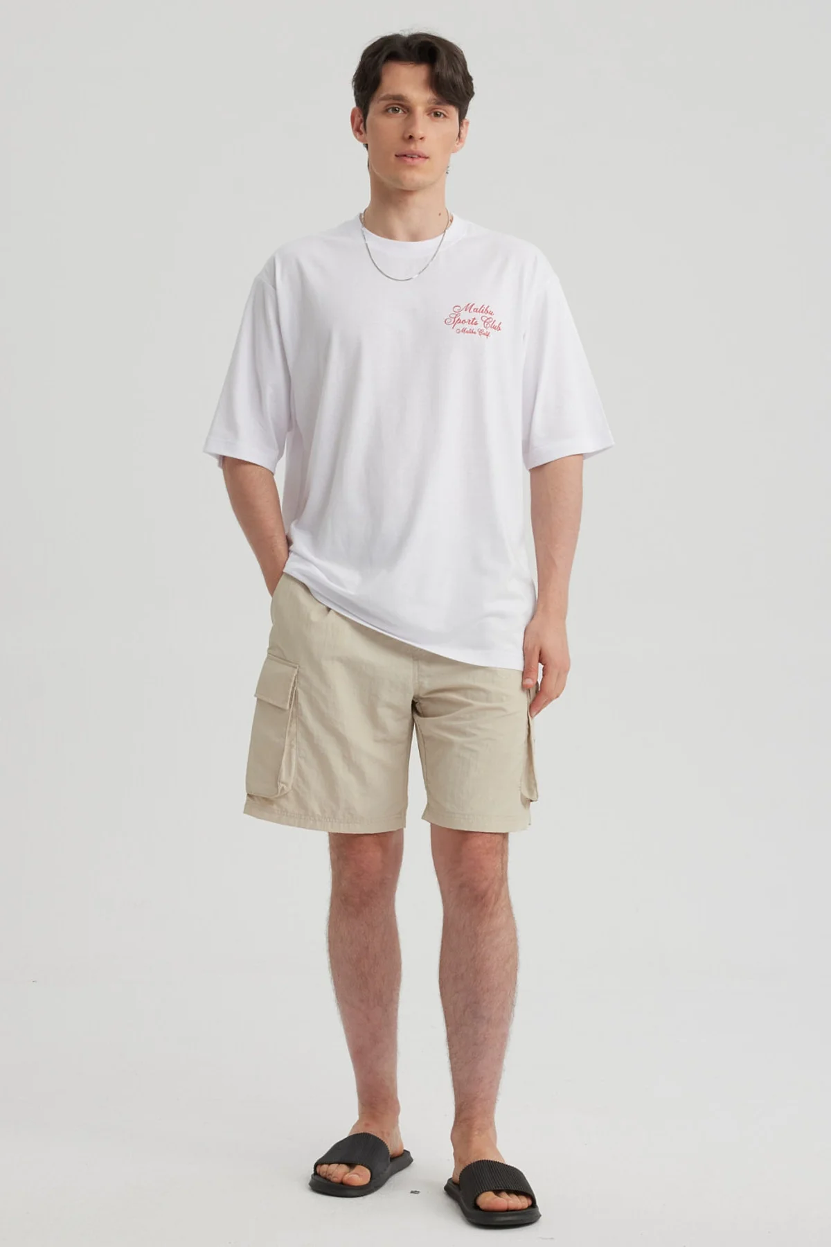 Polera Hombre Print Oversize Blanco - Image 4