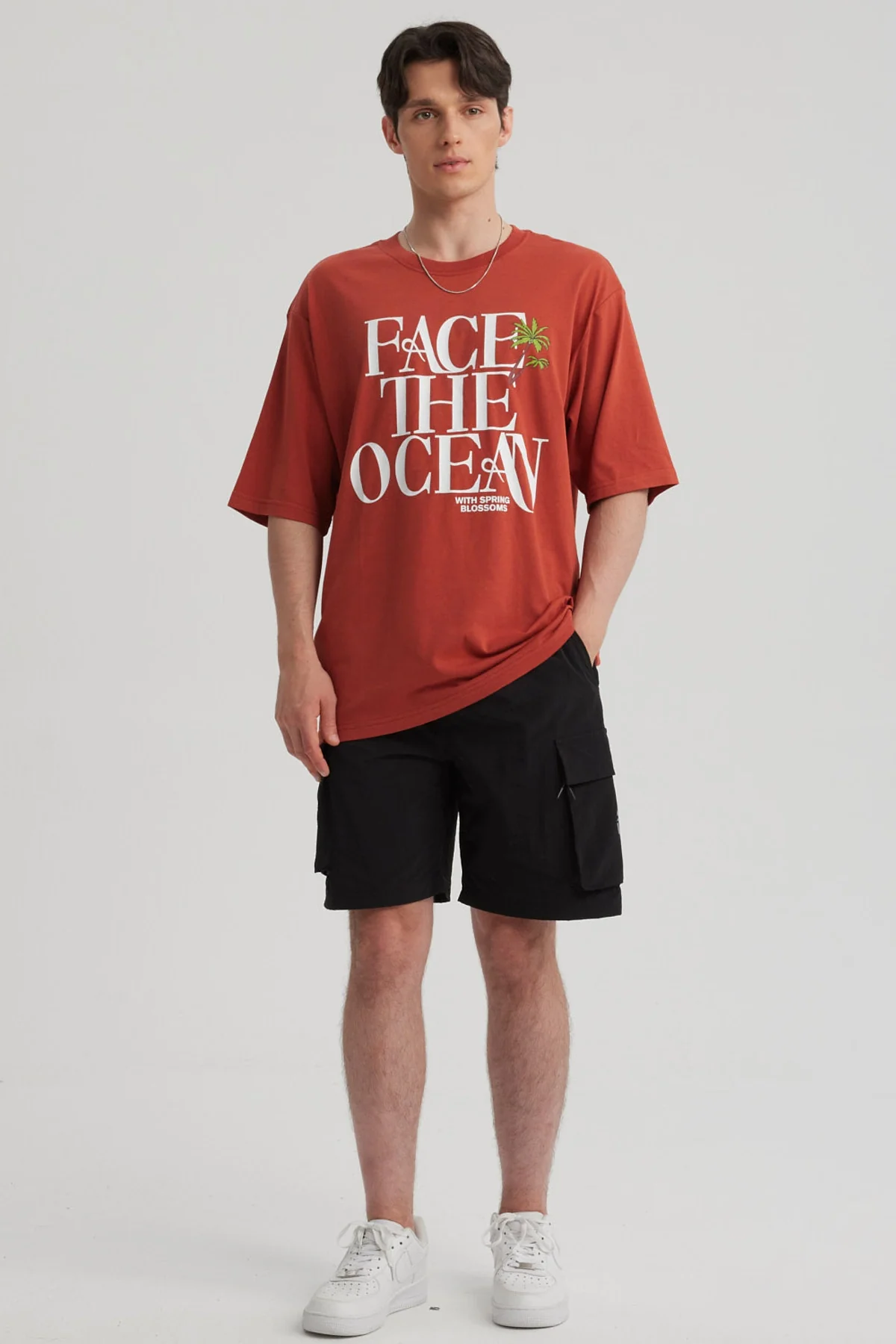 Polera Hombre Print Oversize Ocre - Image 4