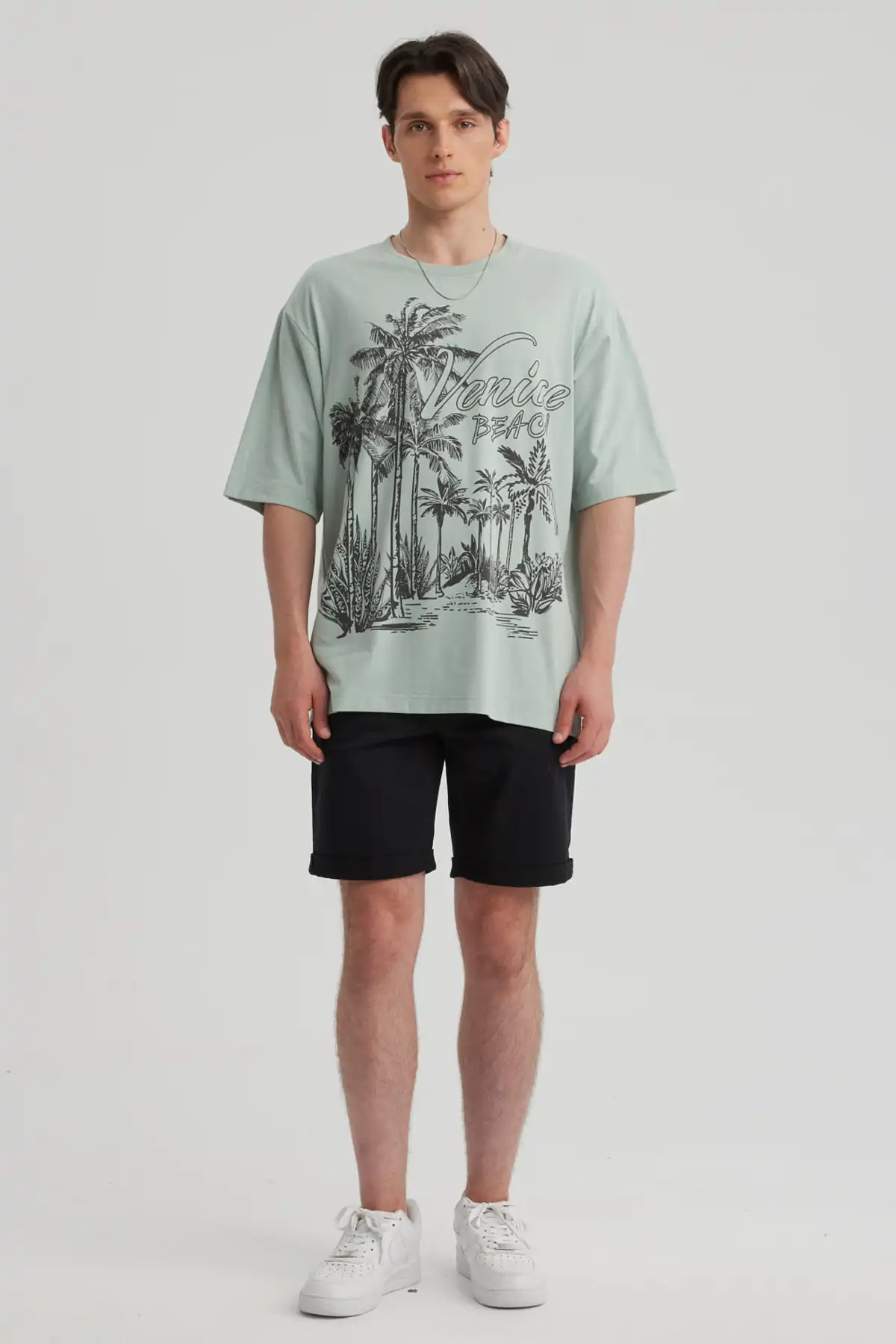 Polera Hombre Print Oversize Verde - Image 4