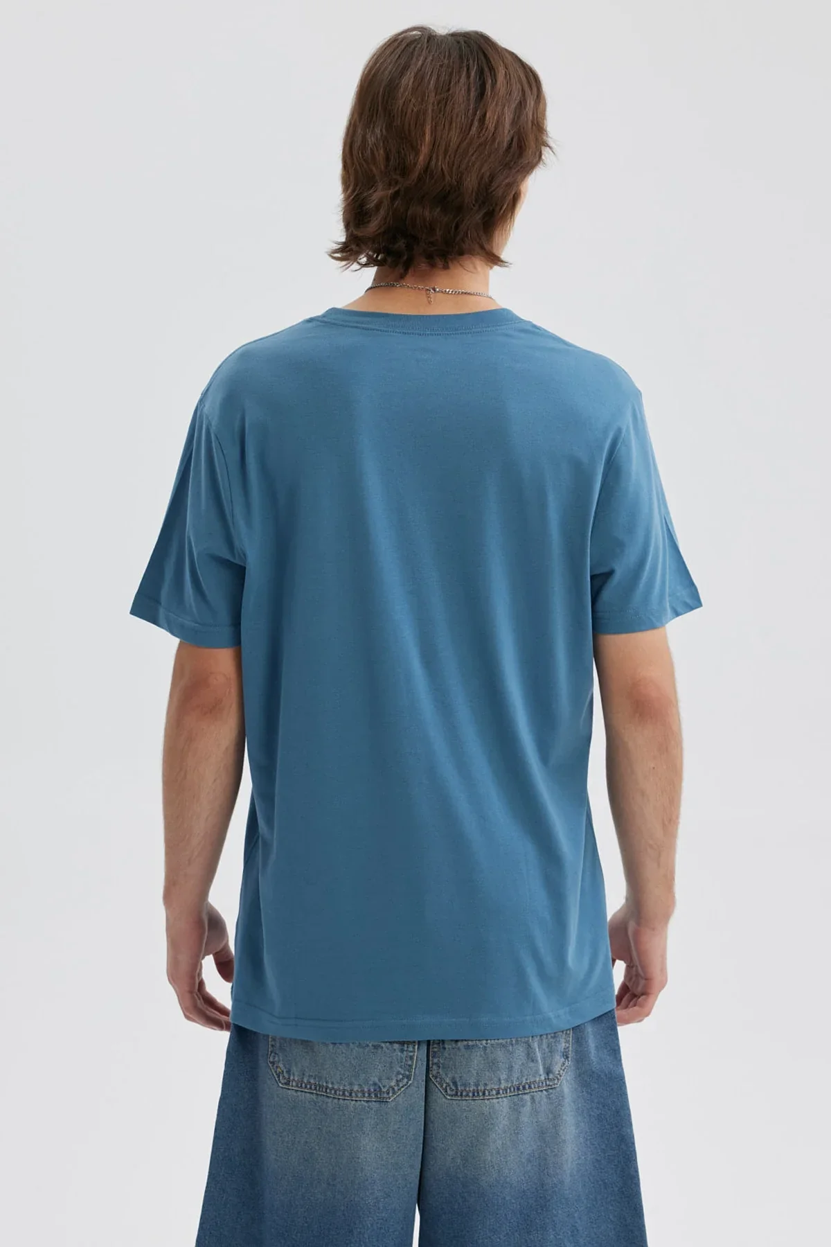 Polera Hombre Print Posicional Azul Piedra - Image 2