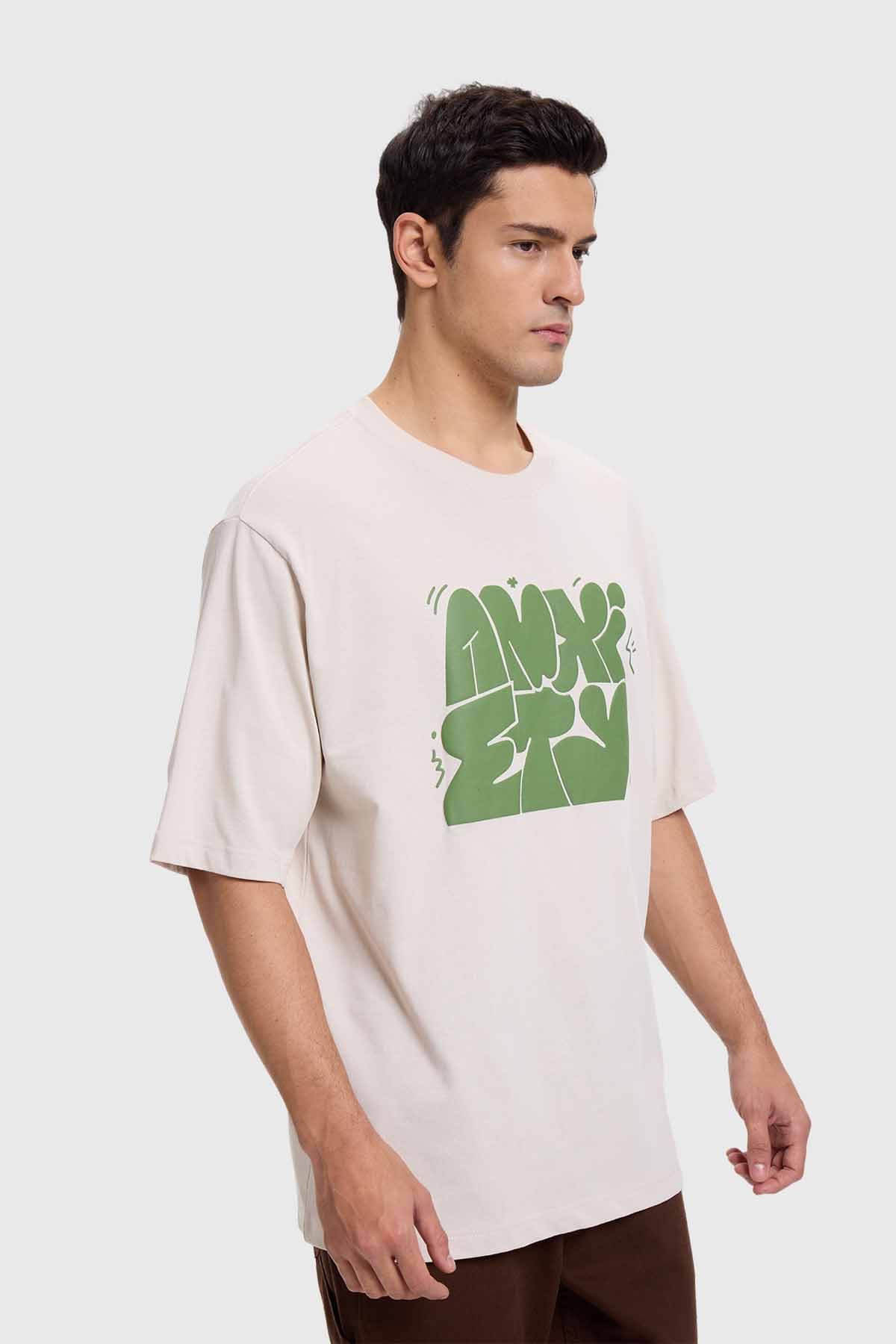 Polera Hombre Print Puff Beige - Image 2