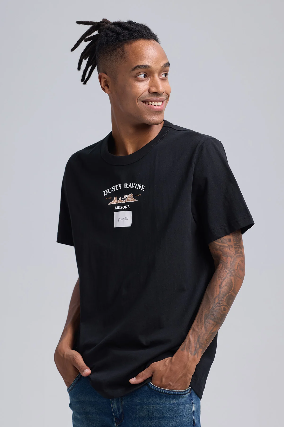 Polera Hombre Print Western Negro - Image 2