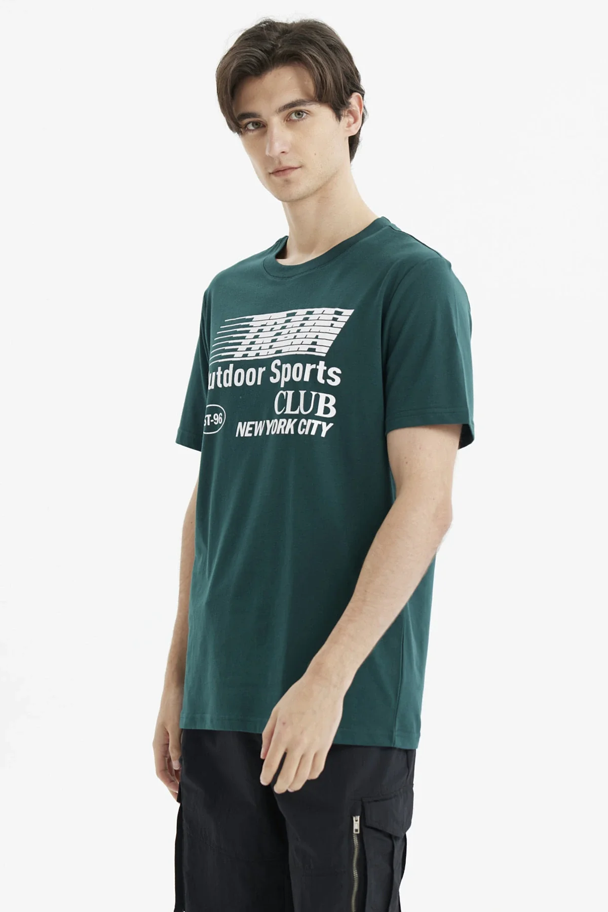 Polera Hombre Regular Fit Print New York Verde Oscuro - Image 2