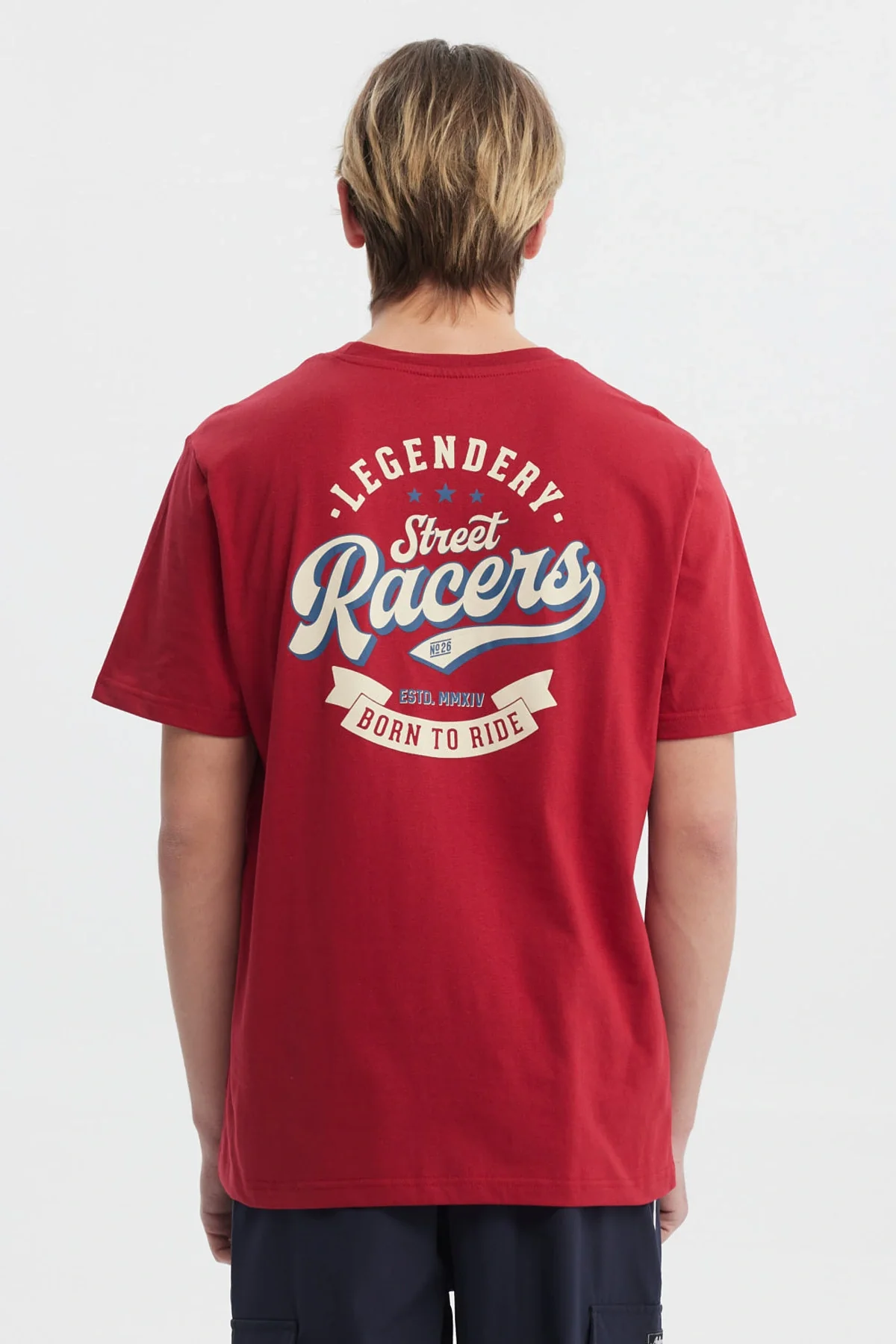 Polera Hombre Regular Fit Print Trasero Rojo - Image 3