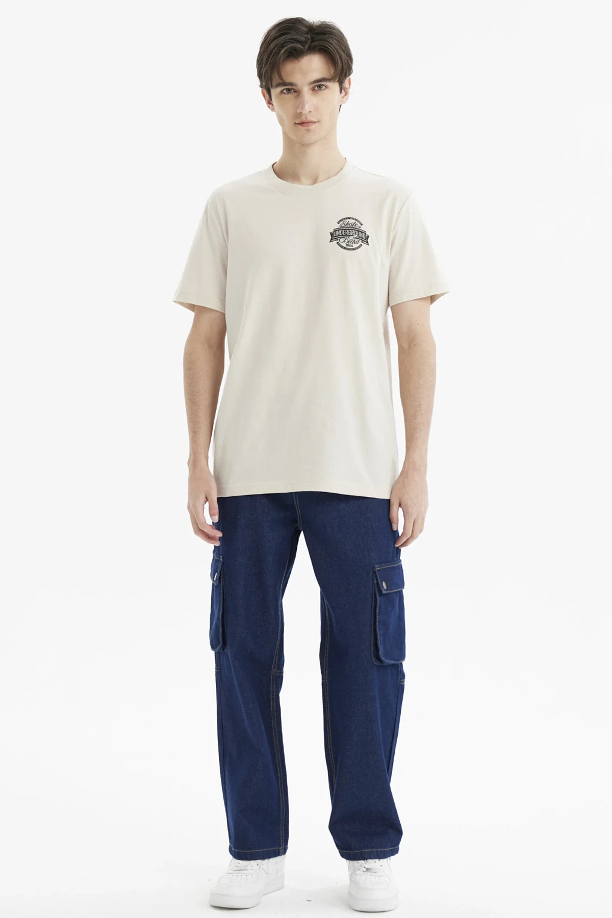 Polera Hombre Regular Print Beige - Image 4