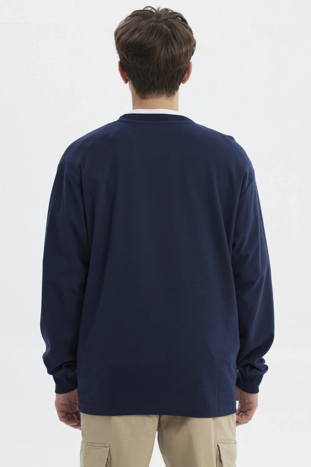 Polera Hombre Slim Azul - Image 3