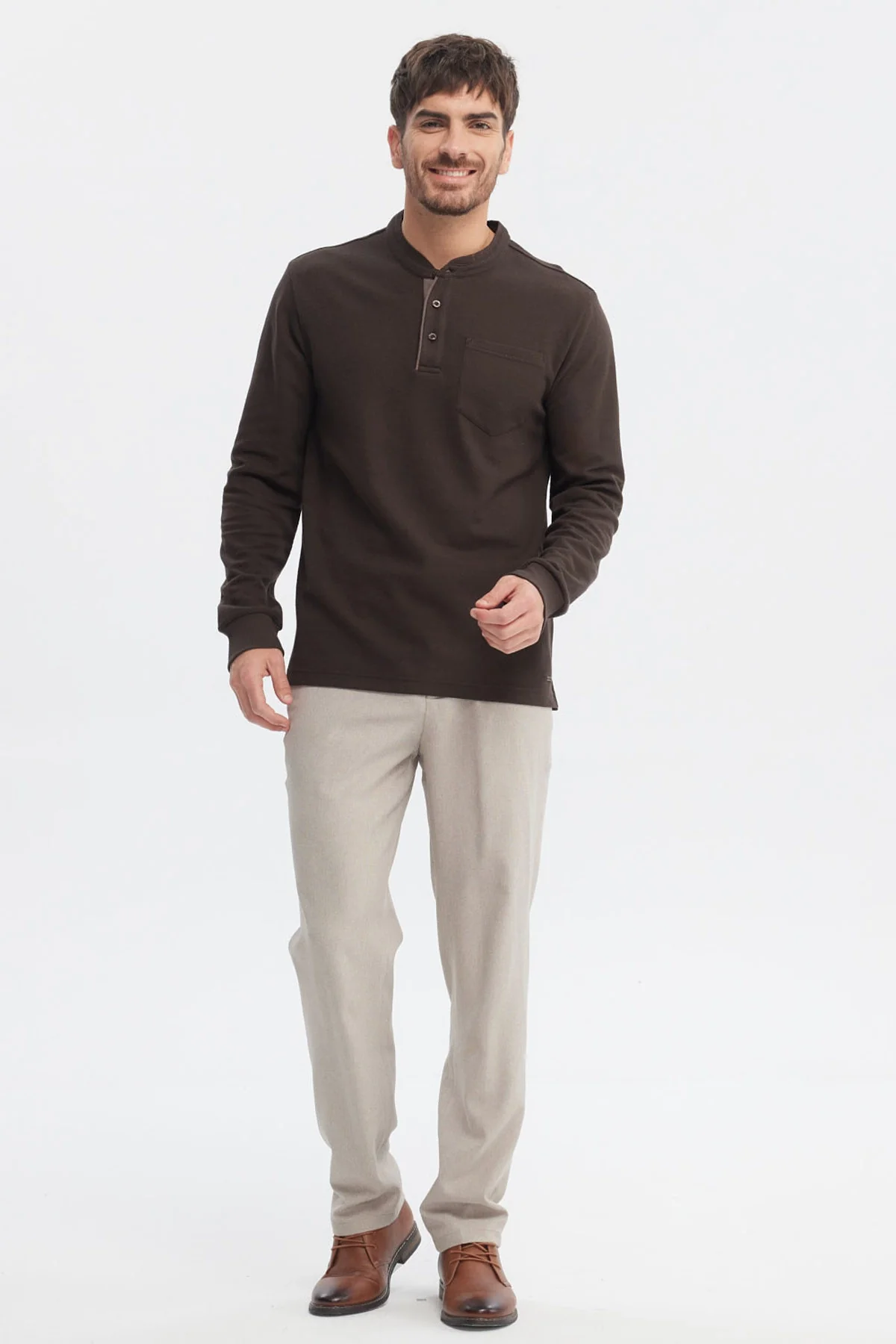 Polera Hombre Slim Chocolate - Image 4