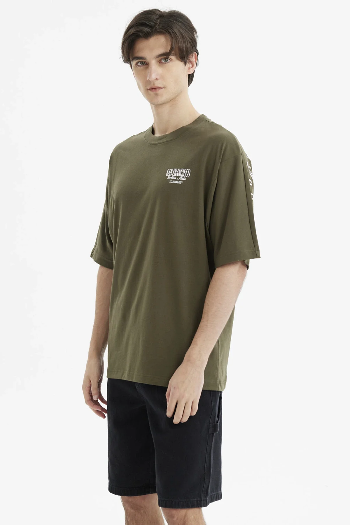 Polera Hombre Slim Verde Militar - Image 3