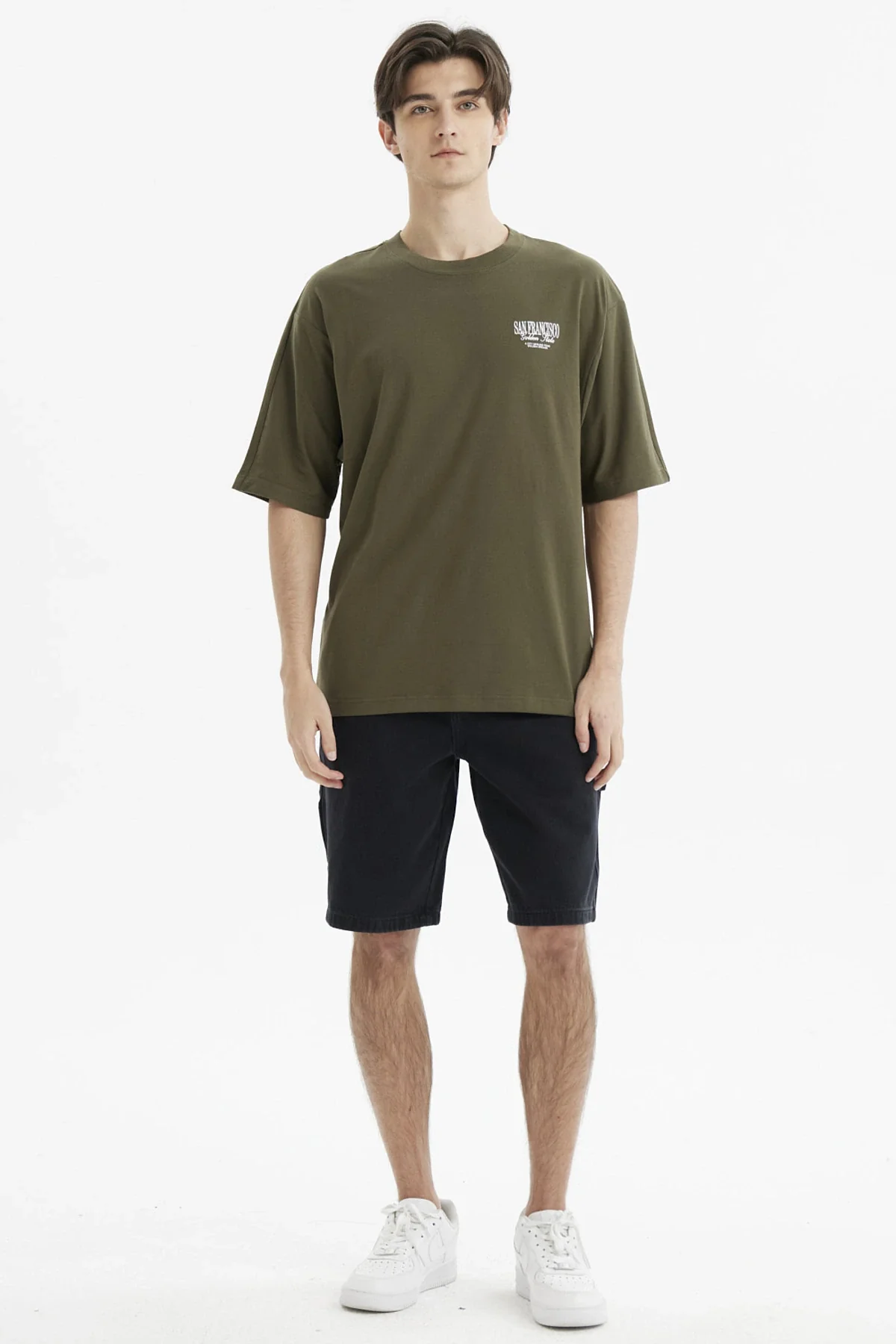 Polera Hombre Slim Verde Militar - Image 4